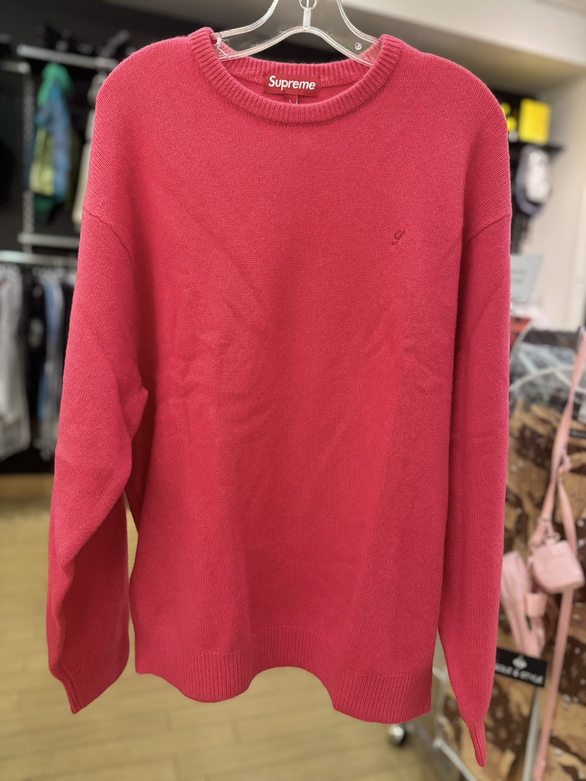 Supreme Cashmere Sweater FW24 Pink Size Large