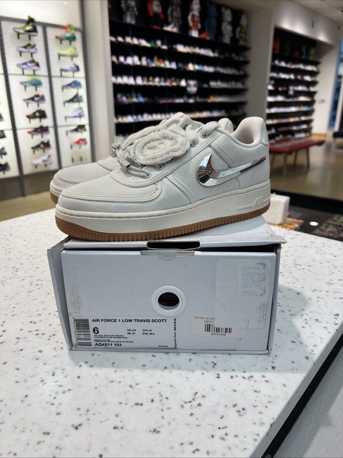 Nike Air Force 1 Low Travis Scott Sail Sz 6 DEFECT