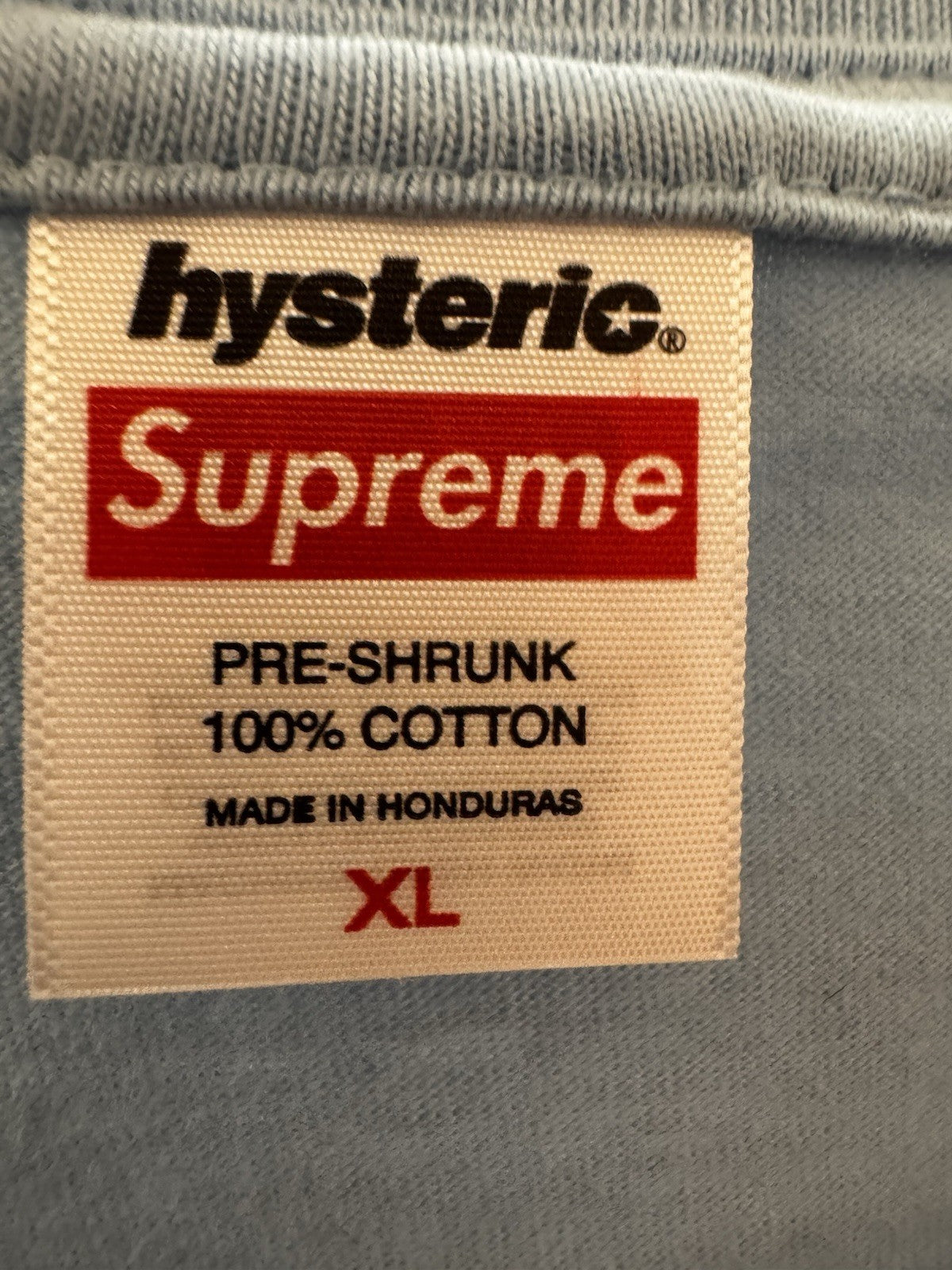 Supreme Hysteric Glamour Pin Up Tee Light Blue Size XL