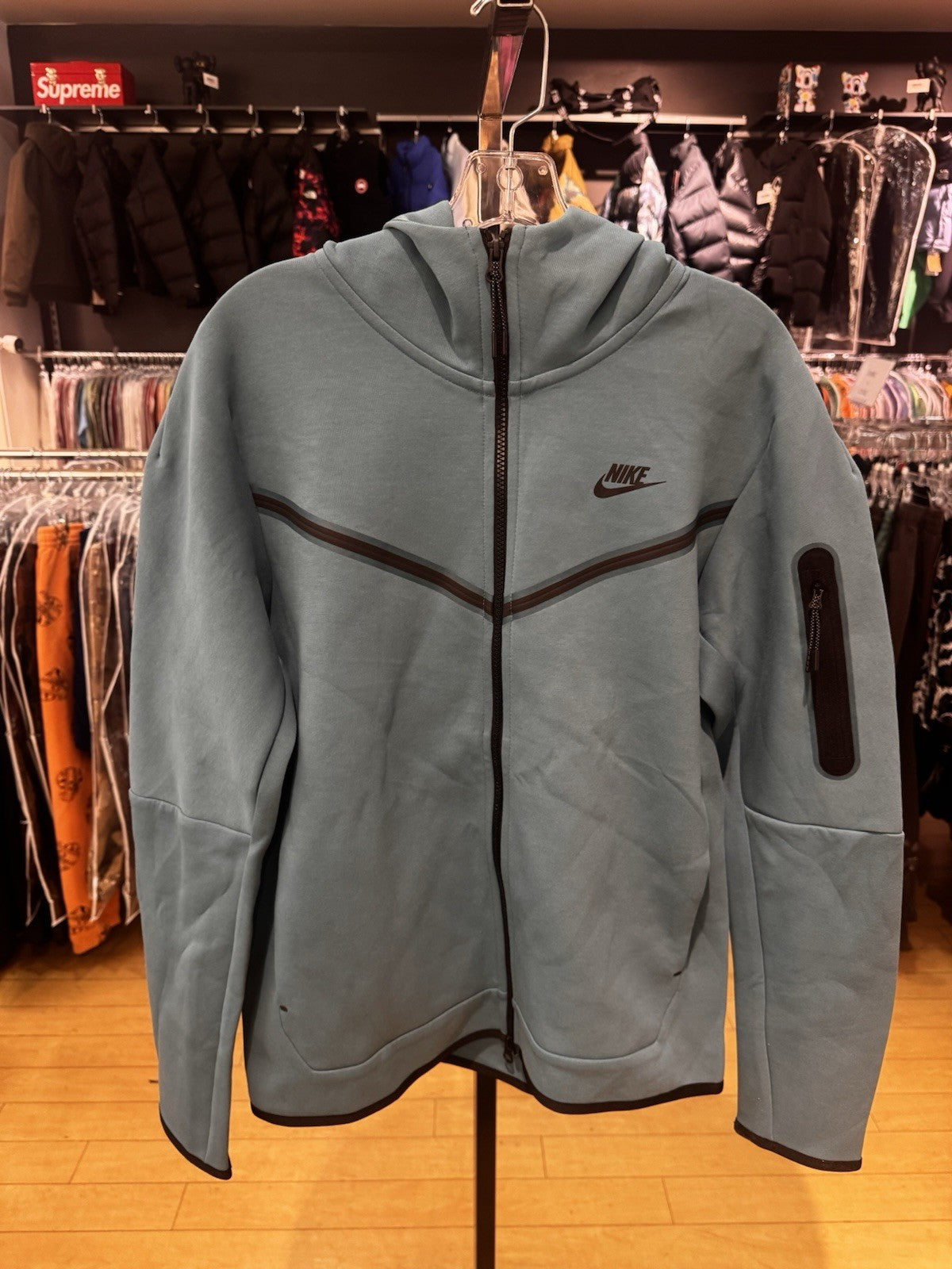 Nike Sportswear Tech Fleece Full-Zip Hoodie Mineral Teal Size M