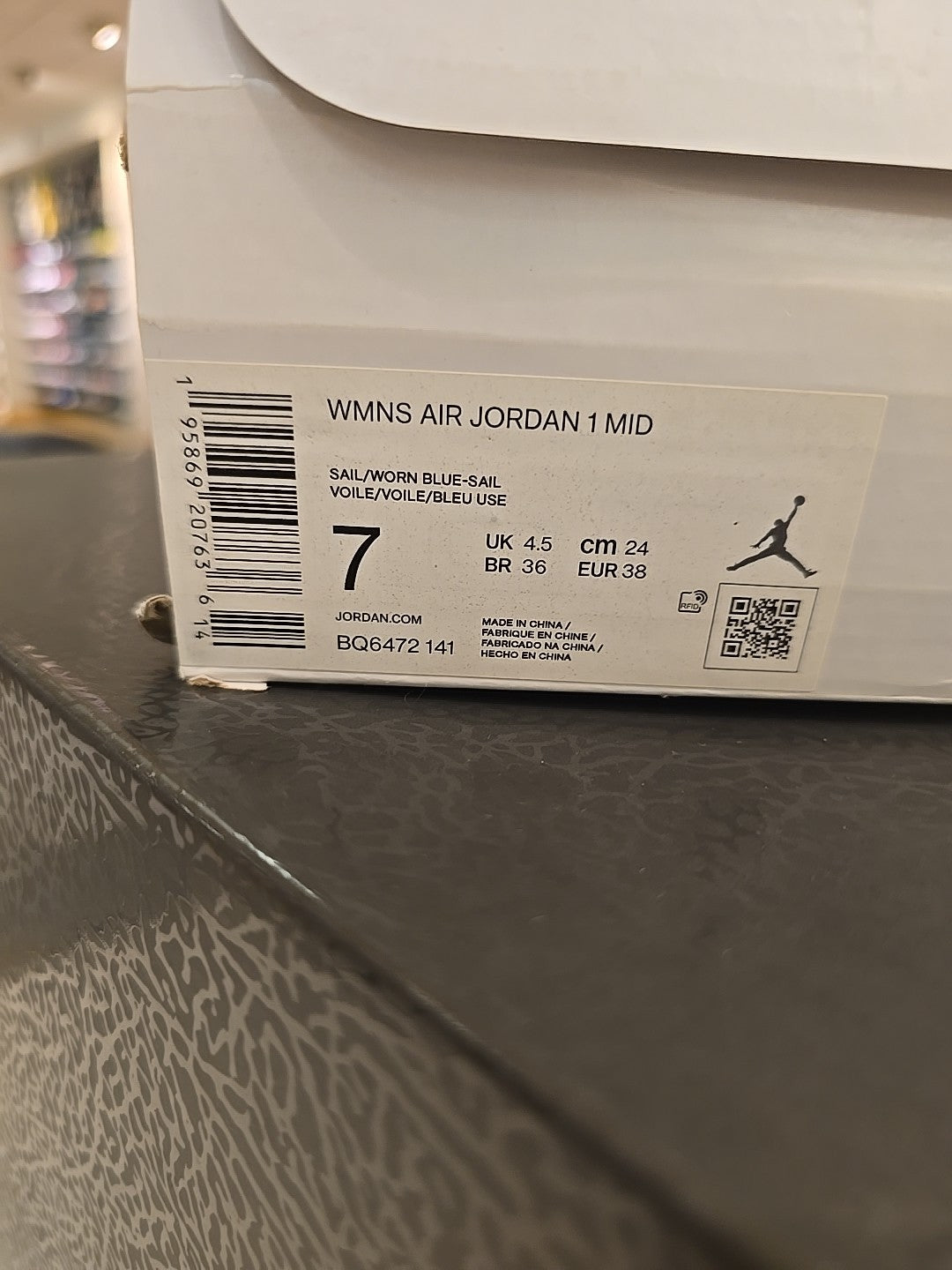 Size 7 - Air Jordan 1 Mid University Blue Women's