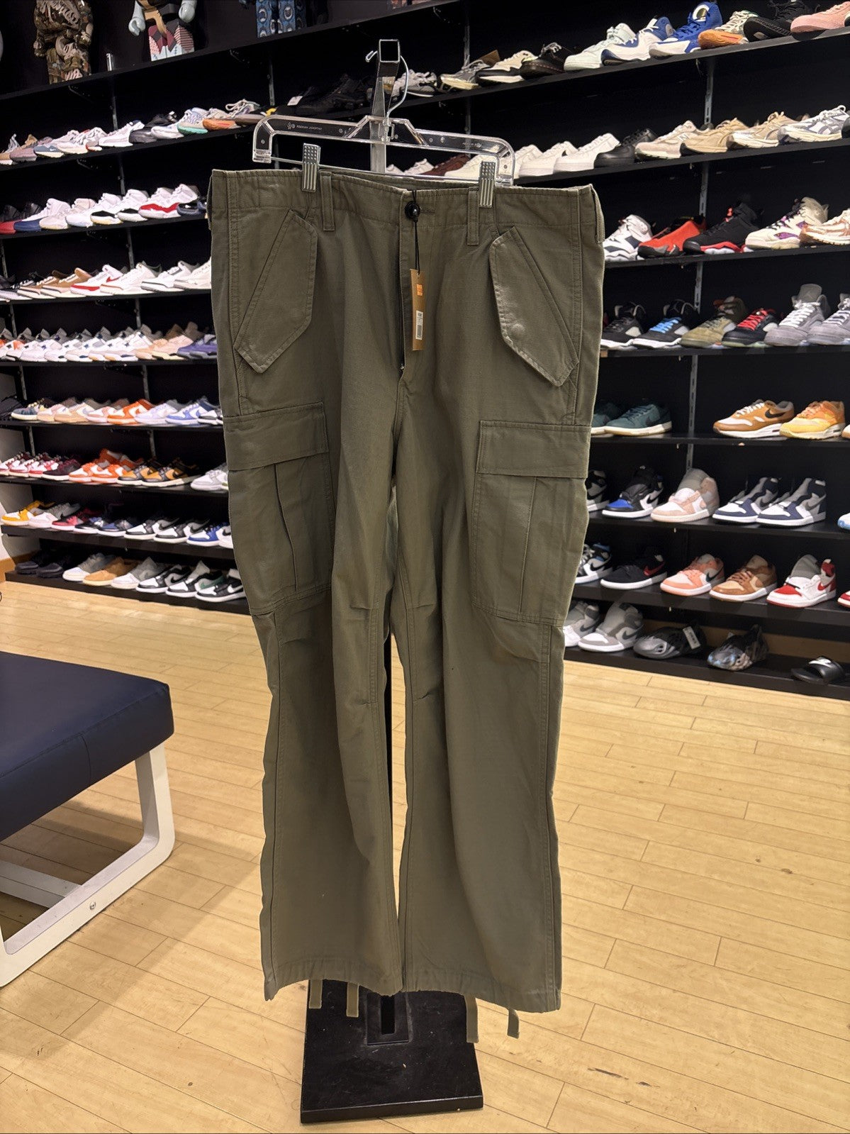 STUSSY Ripstop Military Cargo Pants Olive Green