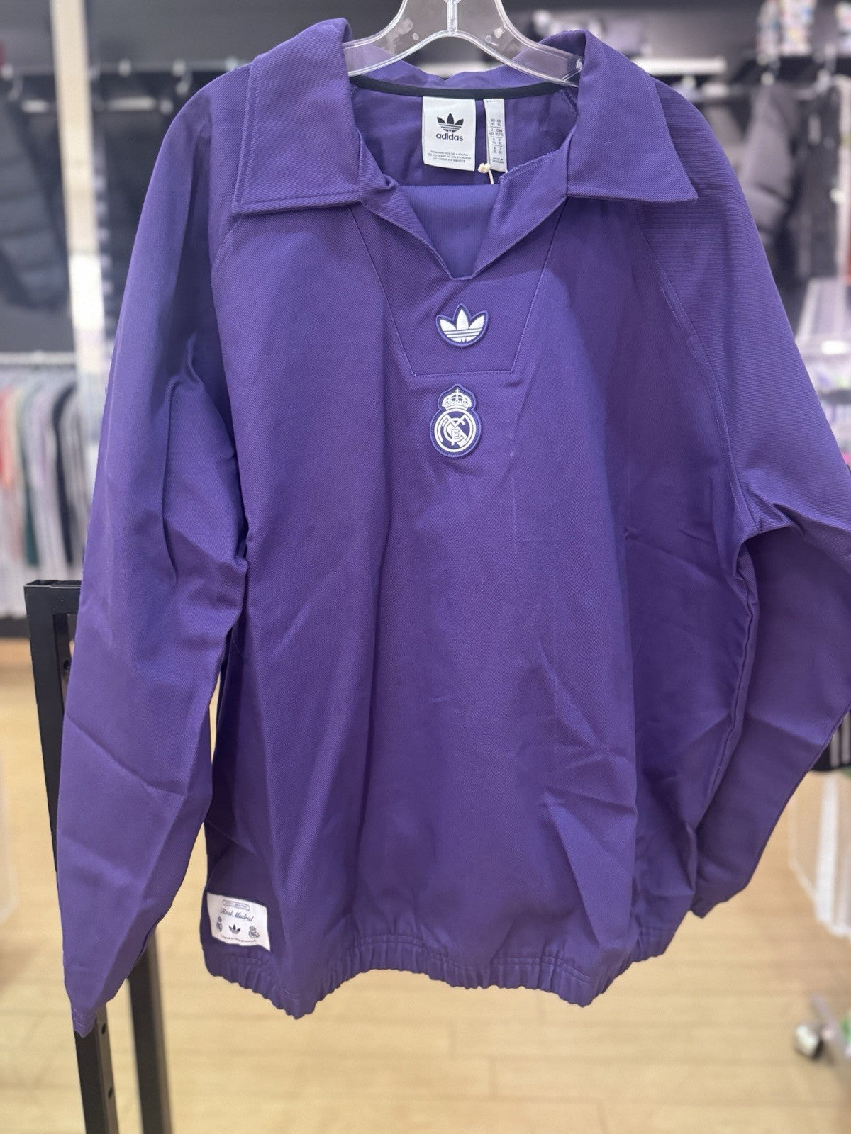 Adidas Real Madrid Terrance Icons Drill Sweatshirt Purple Size XL