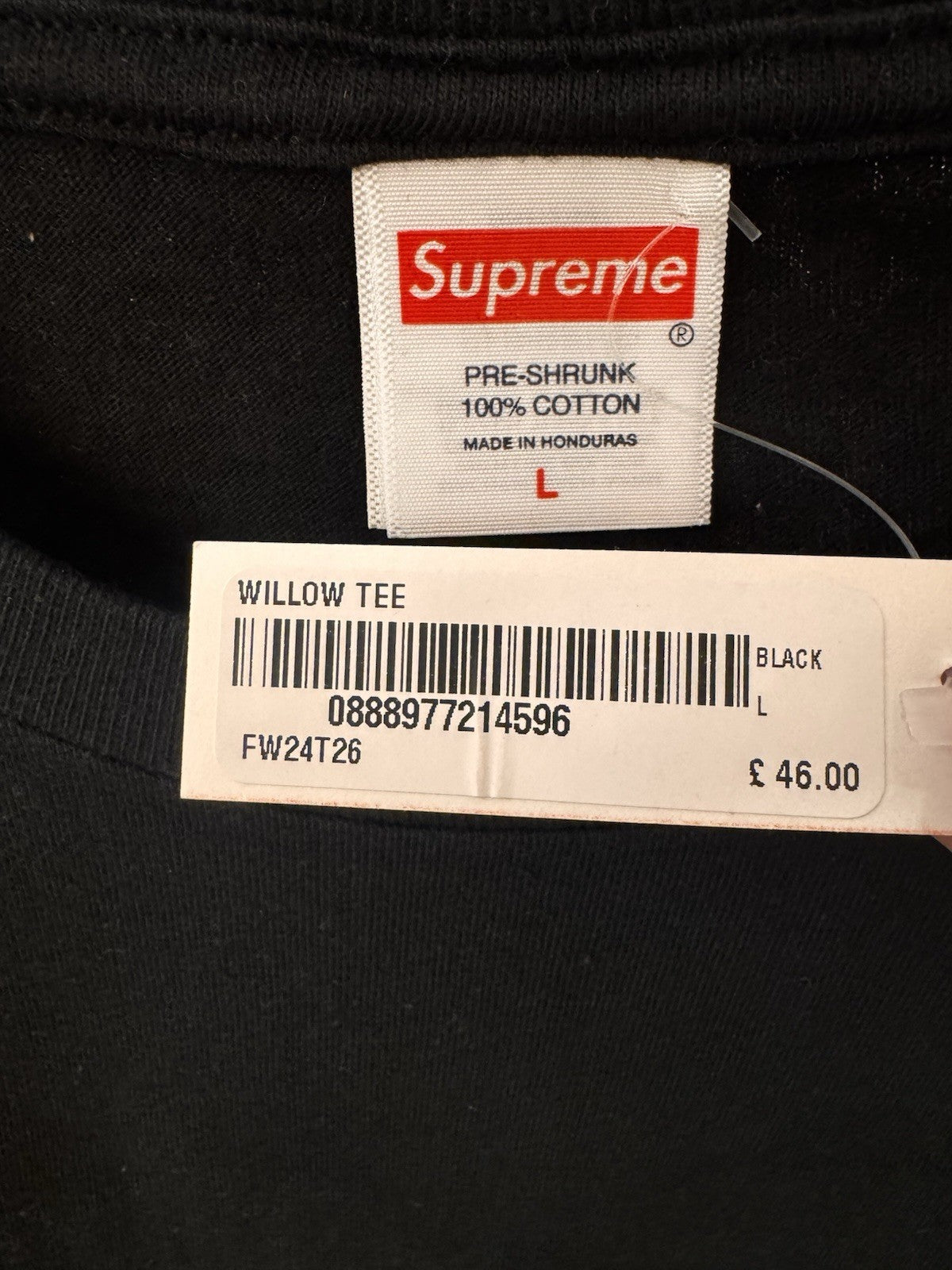 Supreme Willow Tee Black Size L