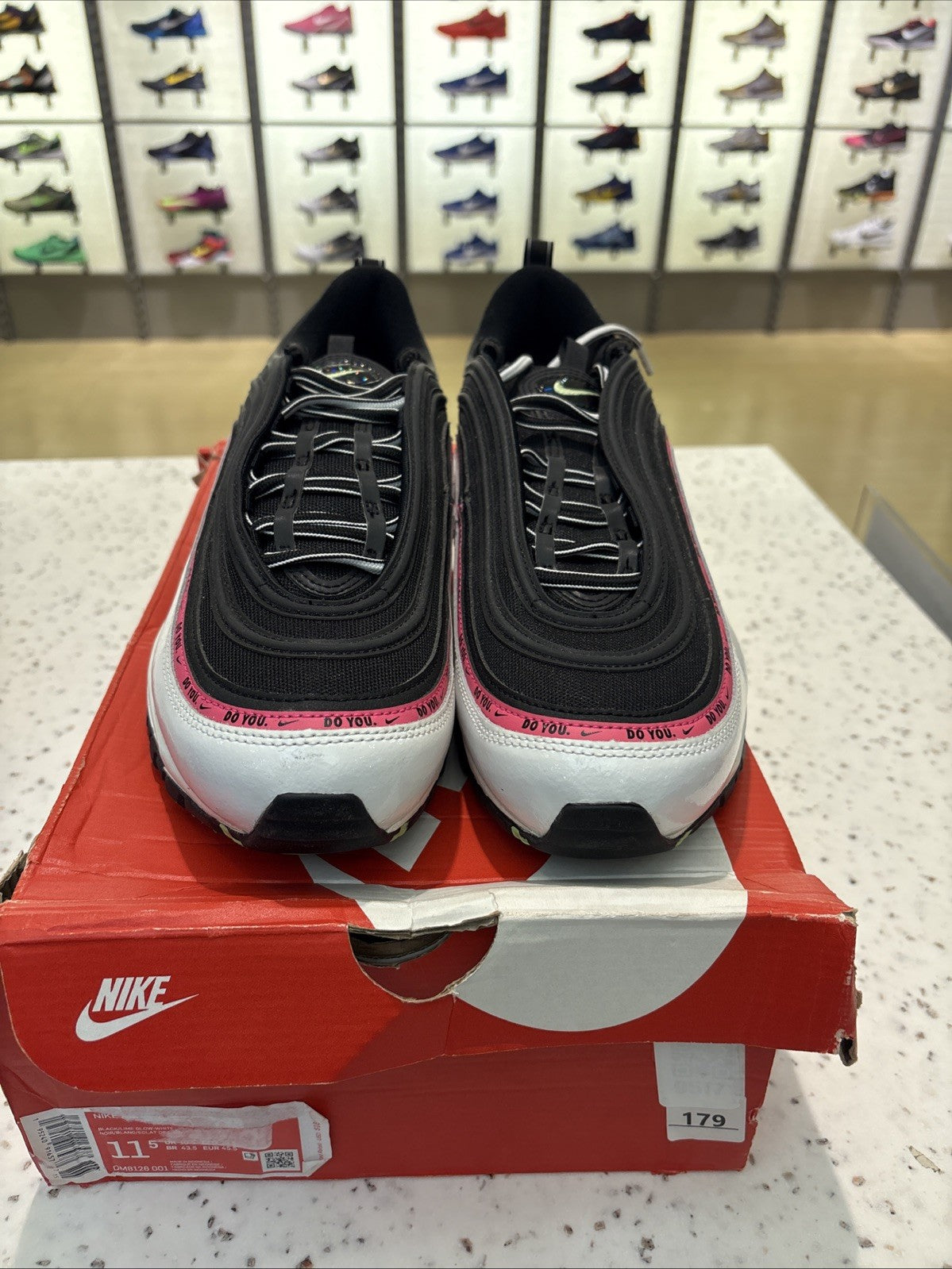 Nike Air Max 97 Just Do You Black Lime Glow Pink White Size 11.5