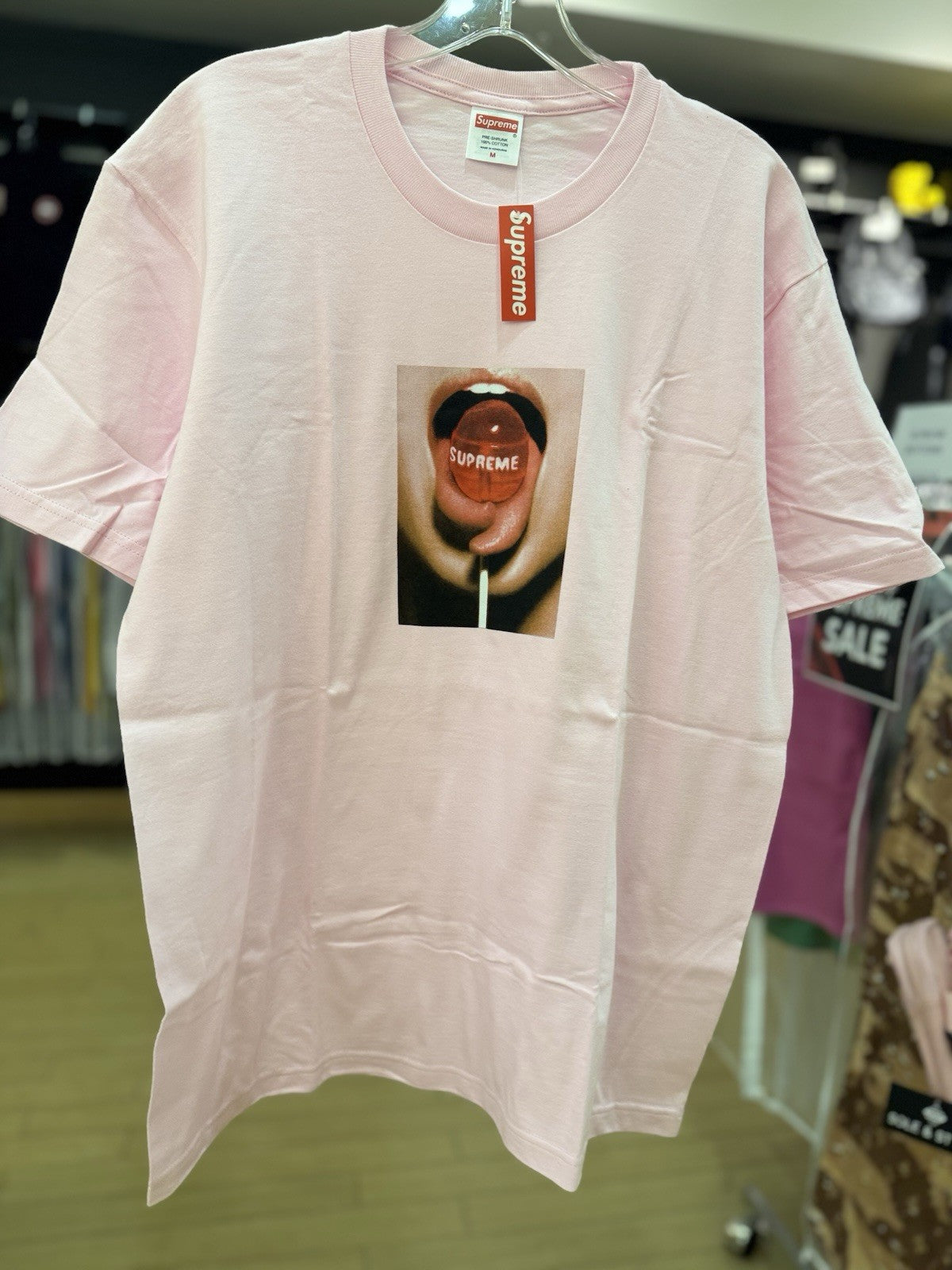 Supreme Lollipop Tee Light Pink Size Medium