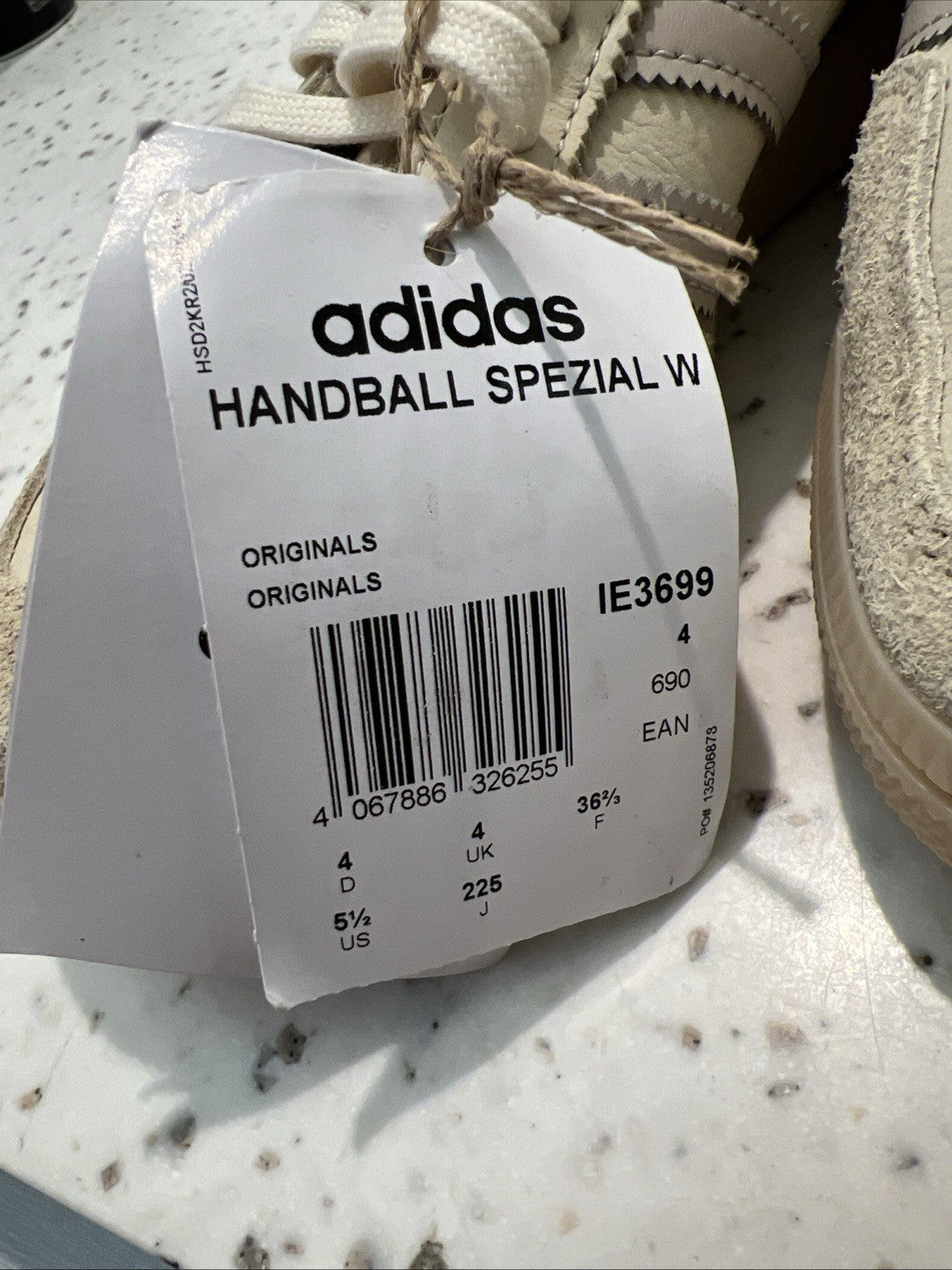 Adidas Handball Spezial 'Cream White Wonder Beige' Womens Sz 5.5 NO BOX / DEFECT