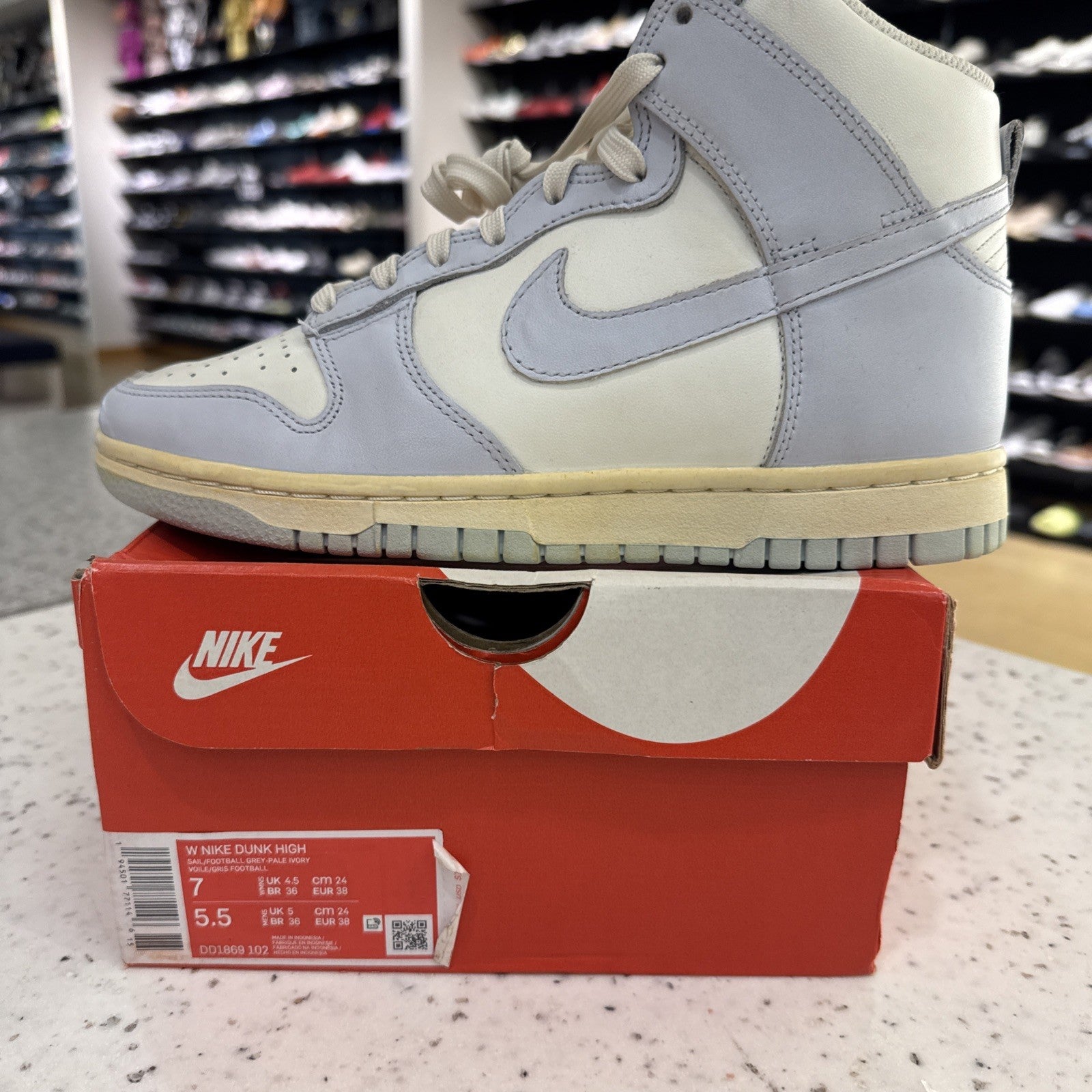 Size 7 - Nike Dunk High Football Grey W