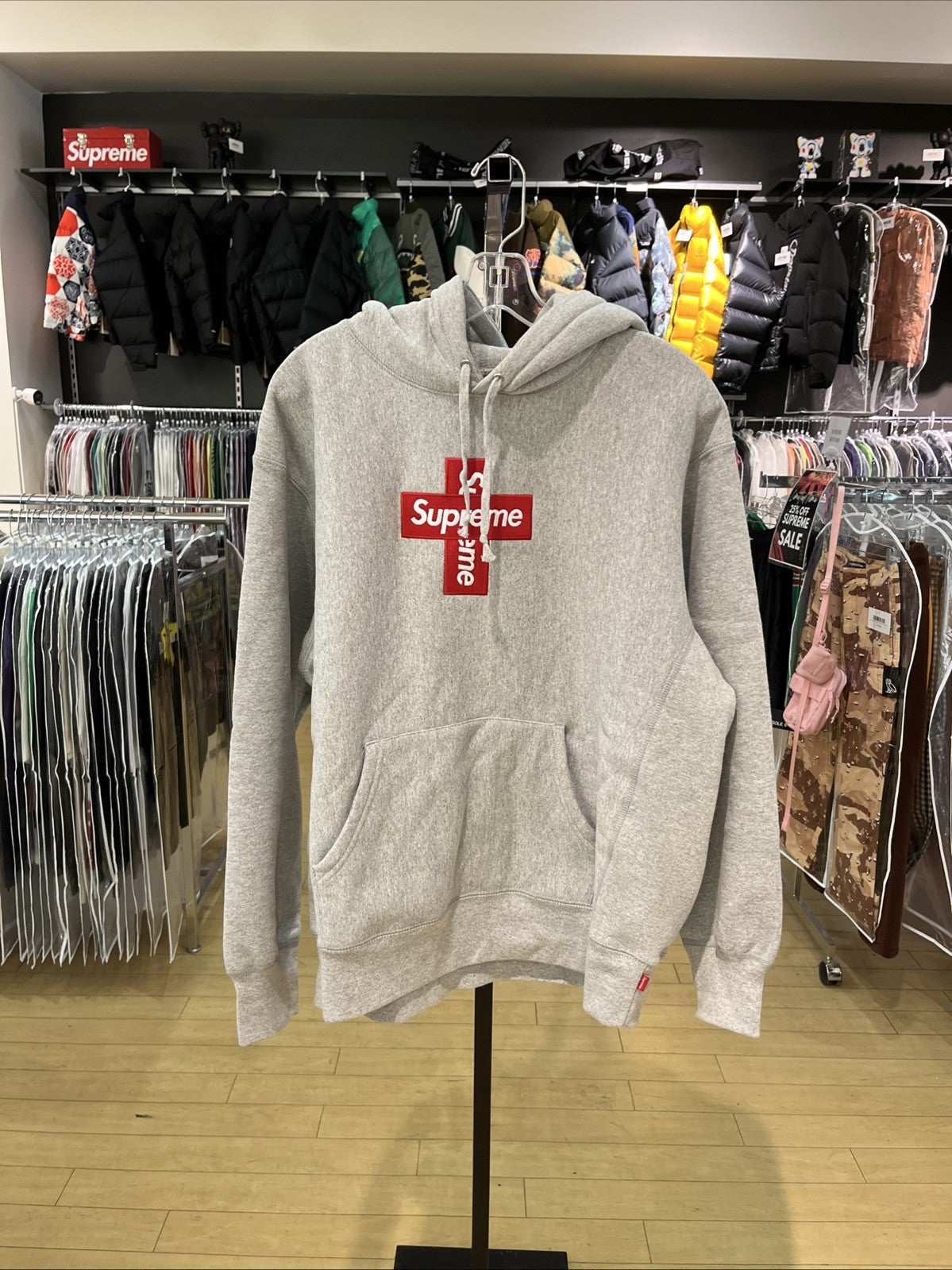 Supreme Cross Box Logo Hooded Sweatshirt Sz Medium