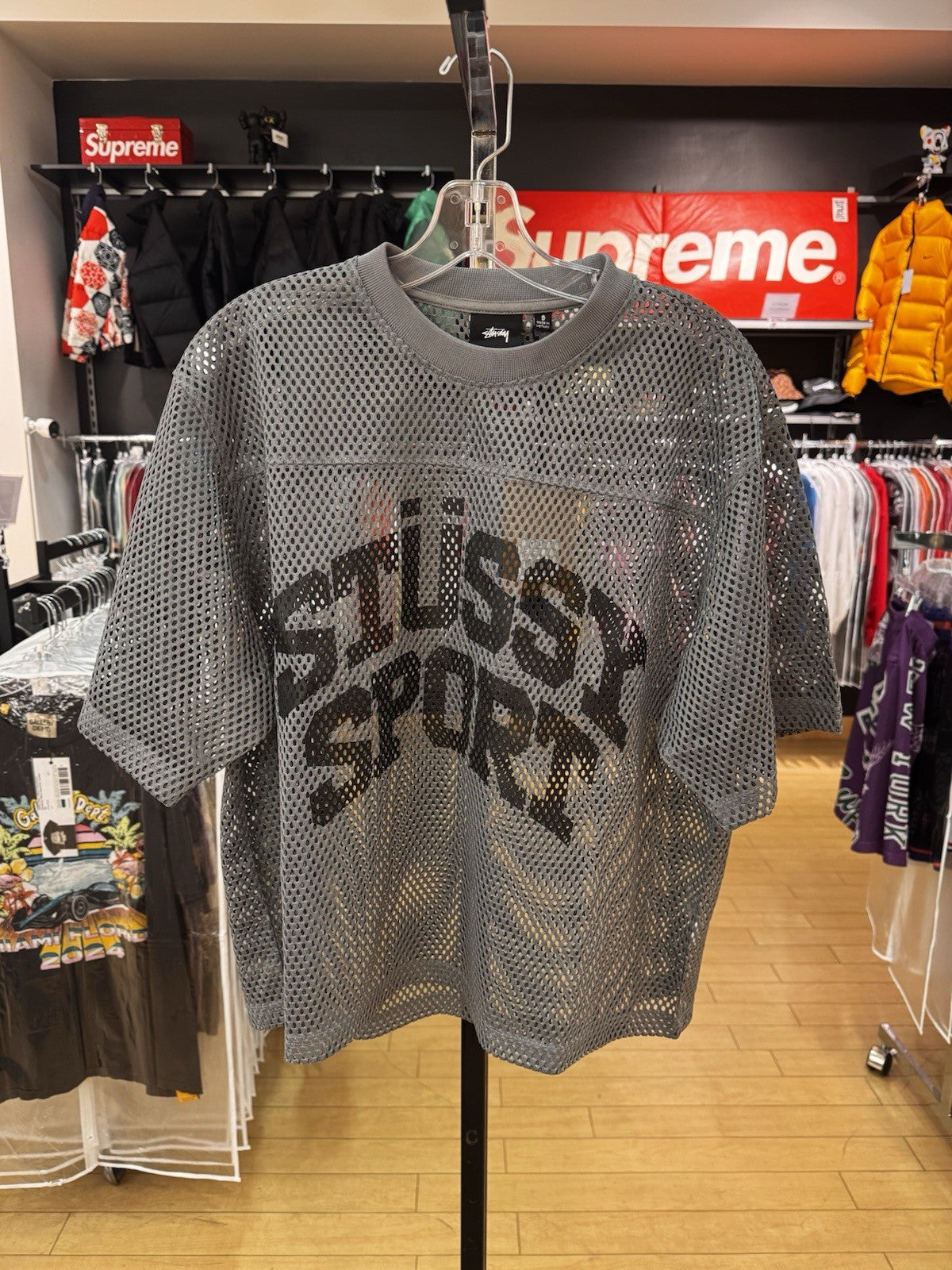 Stussy Sport Jersey Silver Size Small
