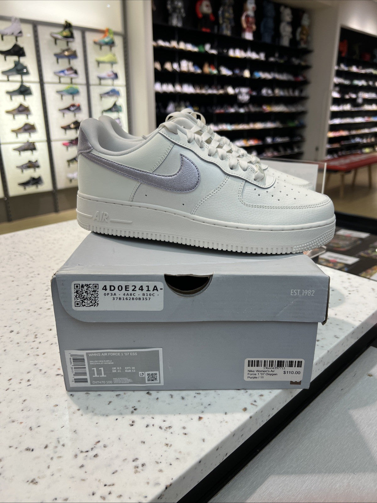 Nike Air Force 1 Low '07 Sail-Oxygen Purple Womens Sz 11/9.5M