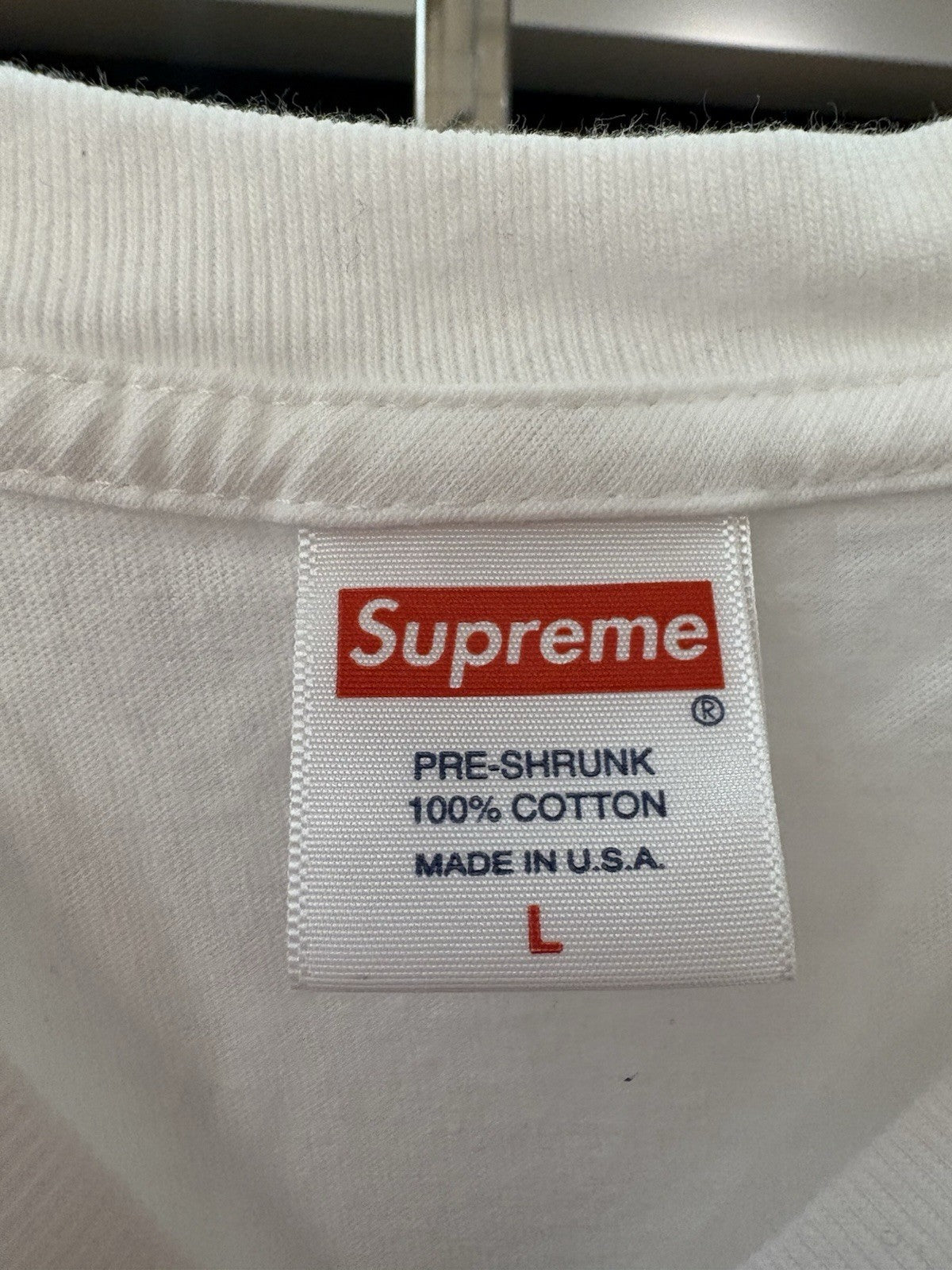 Supreme Box Logo L/S Tee White Sz Large