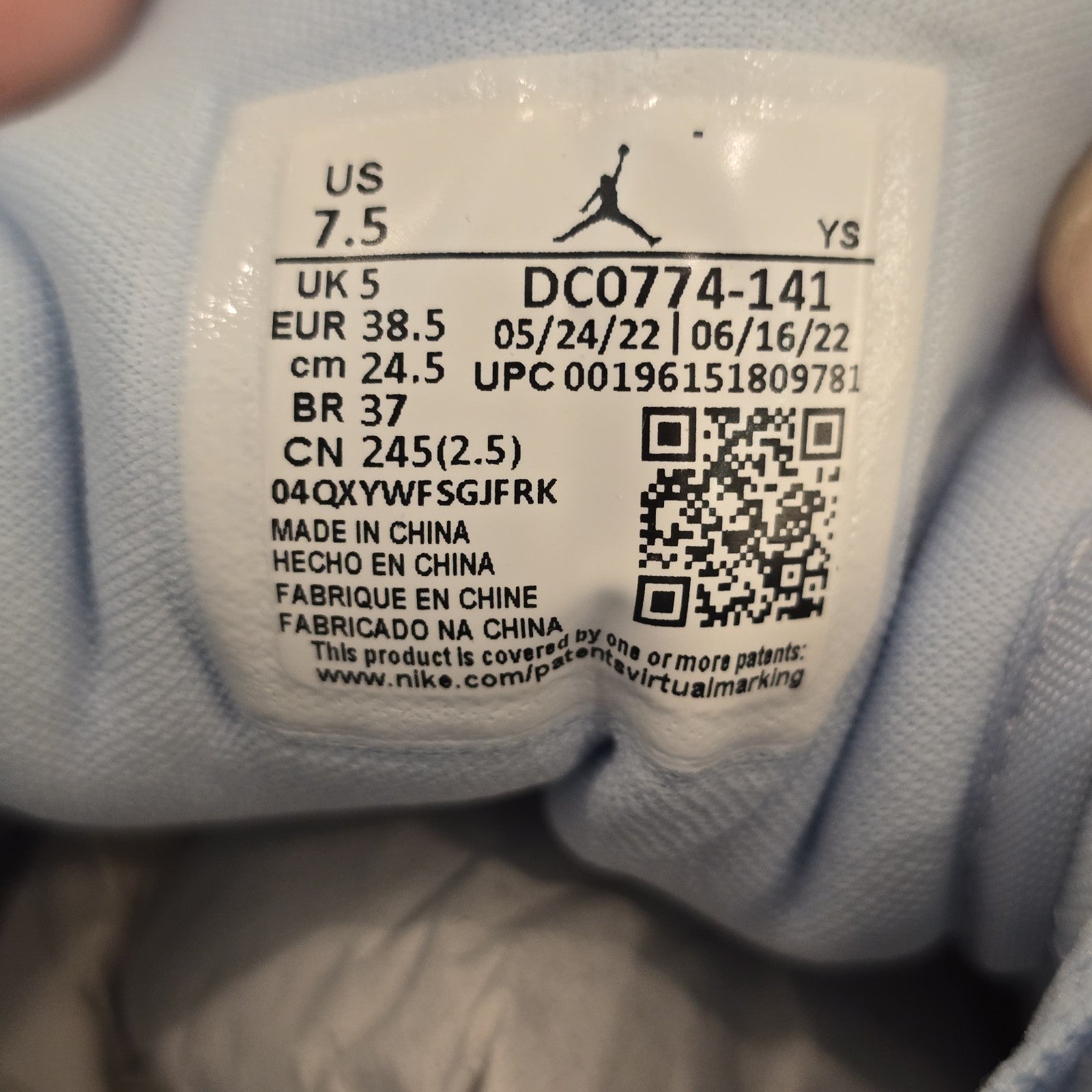 Size 7.5 - Air Jordan 1 Low Ice Blue Women's