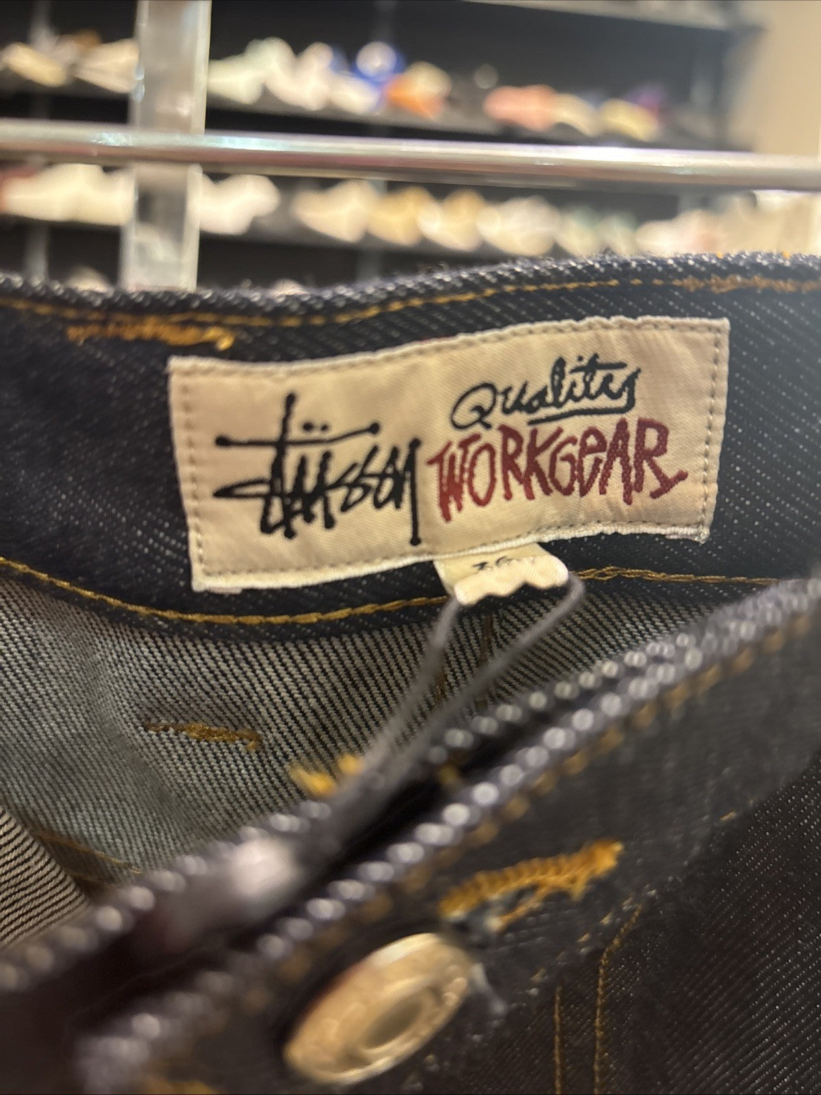 Stussy Carpenter Pant Denim Raw Indigo Size 36