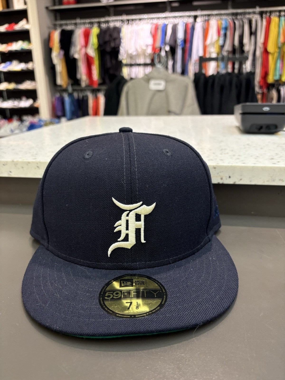 Fear Of God 59 Fifty New Era Baseball Cap FOG Navy Size 7 1/8