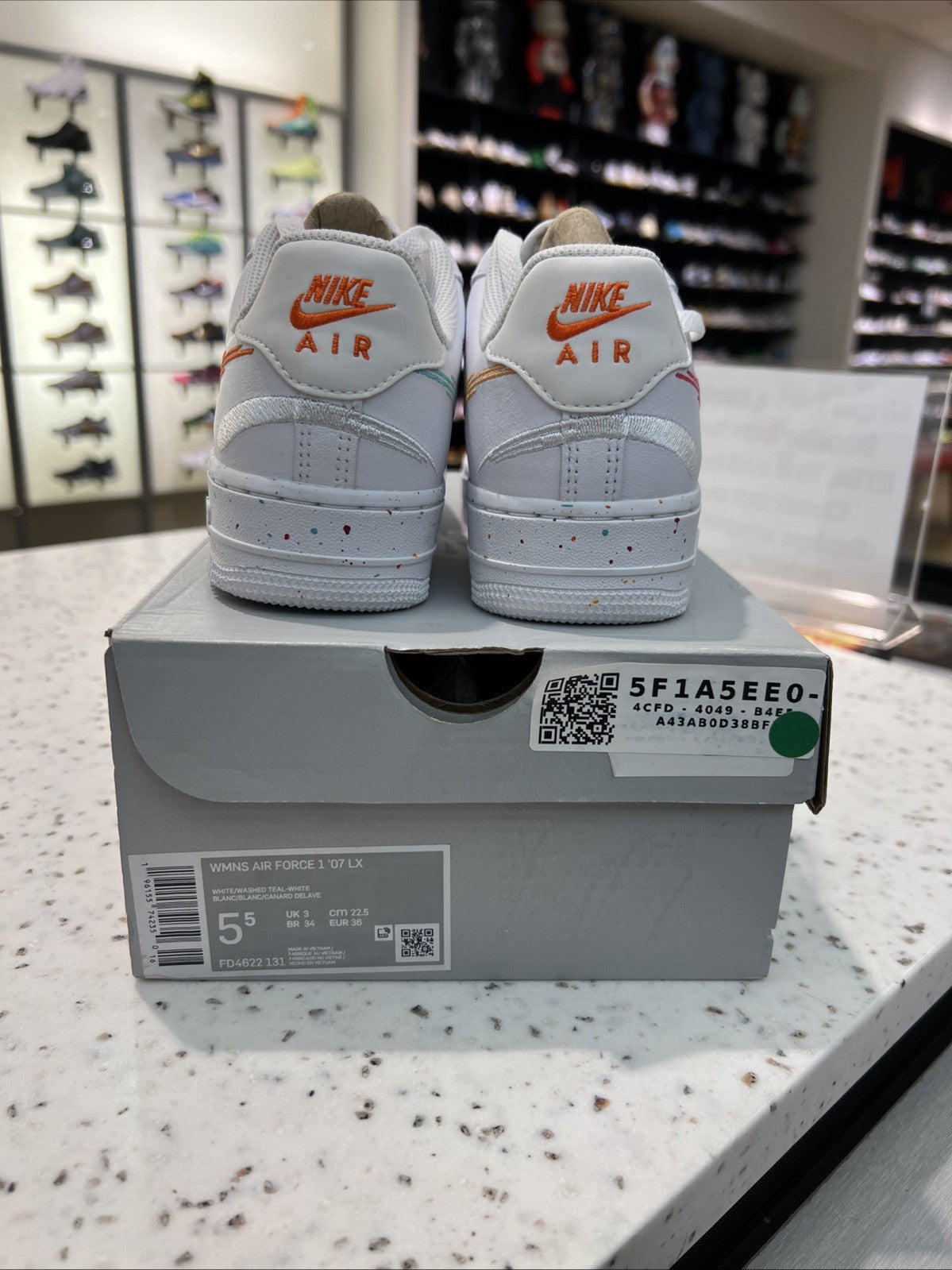 Nike Air Force 1 ‘07 LX White/Washed Teal Womens Sz 5.5