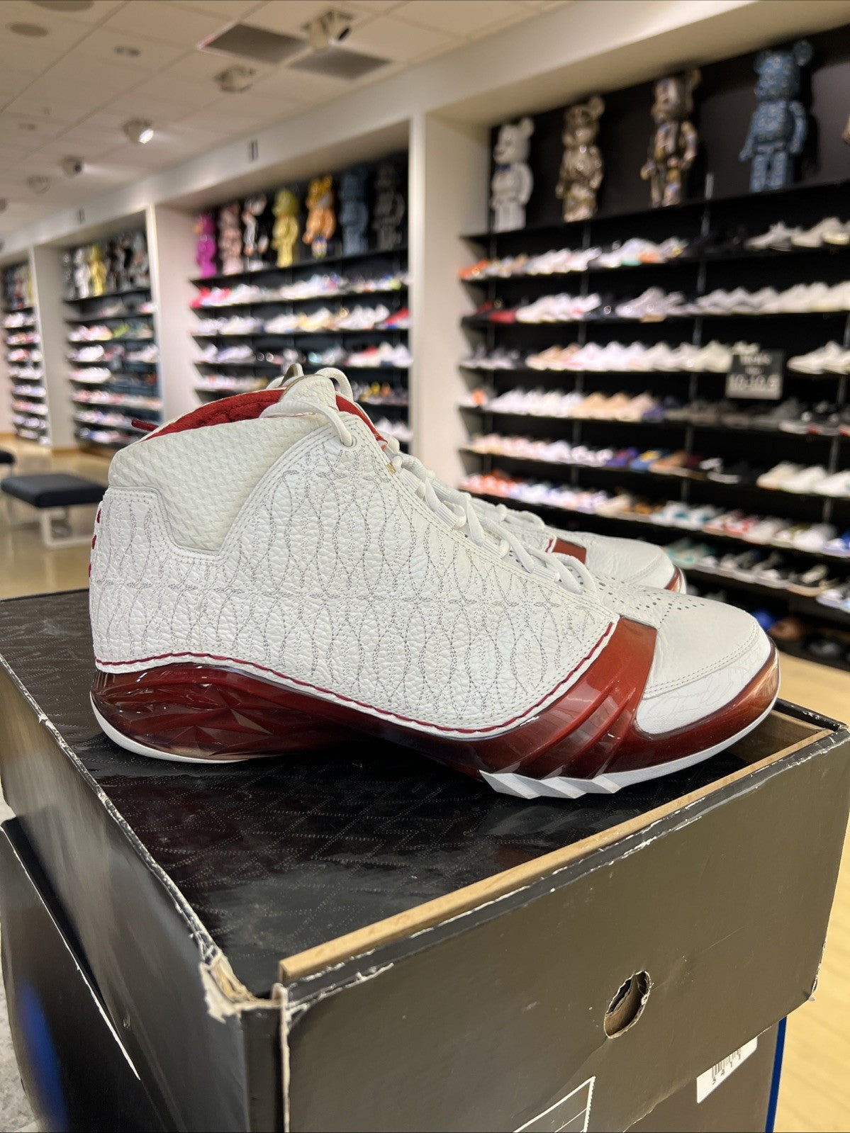 Air Jordan 23 White/Red-Met Silver Sz 12 USED