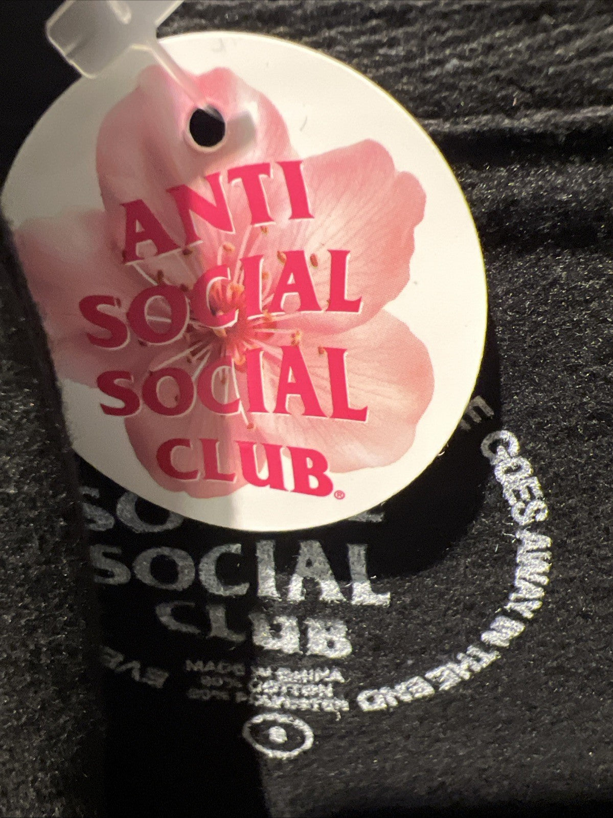 Anti Social Social Club “Coral Crush” Black Hoodie Sweatshirt Sz S