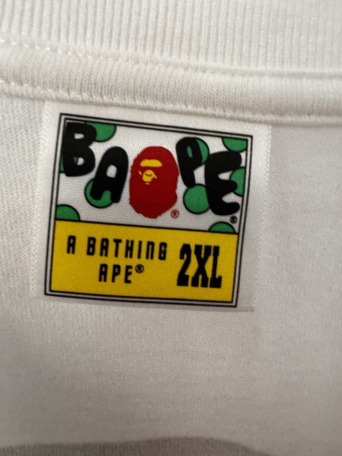 Bape Color Camo Big Ape Head Tee White/Navy Size 2XL