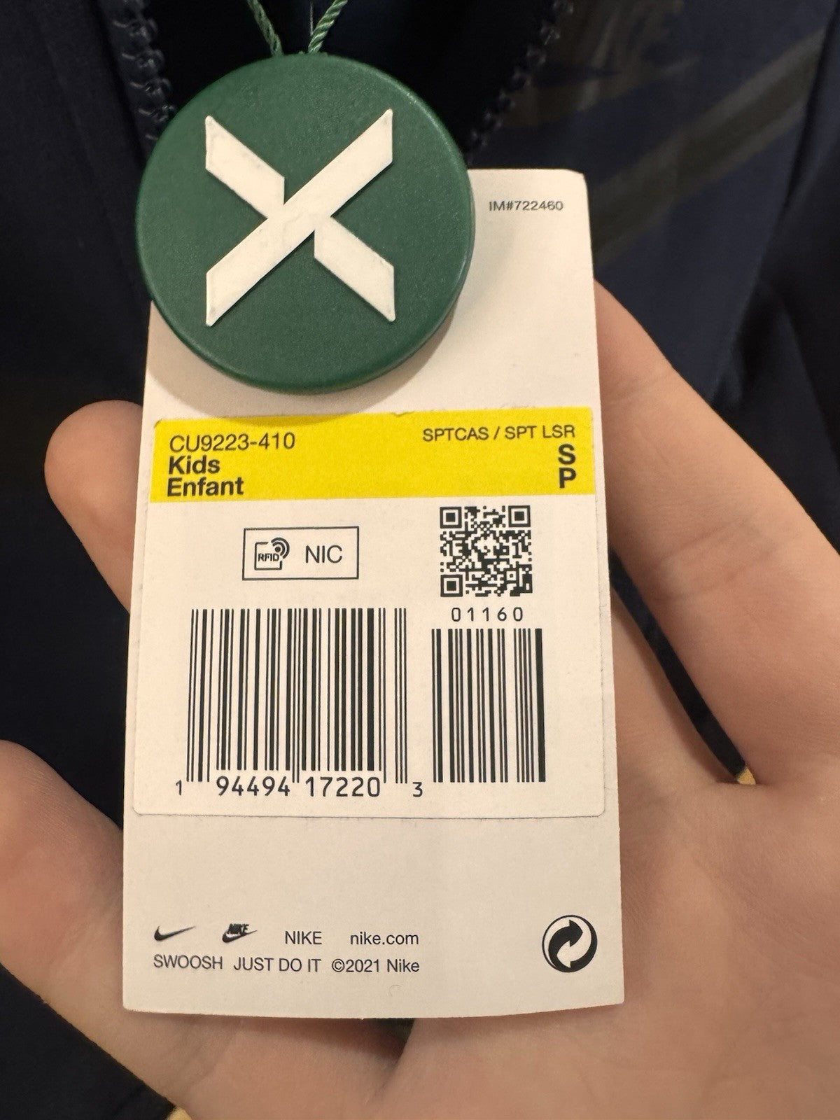 Nike Sportswear Tech Fleece Full Zip Hoodie Navy Blue Size Youth Small