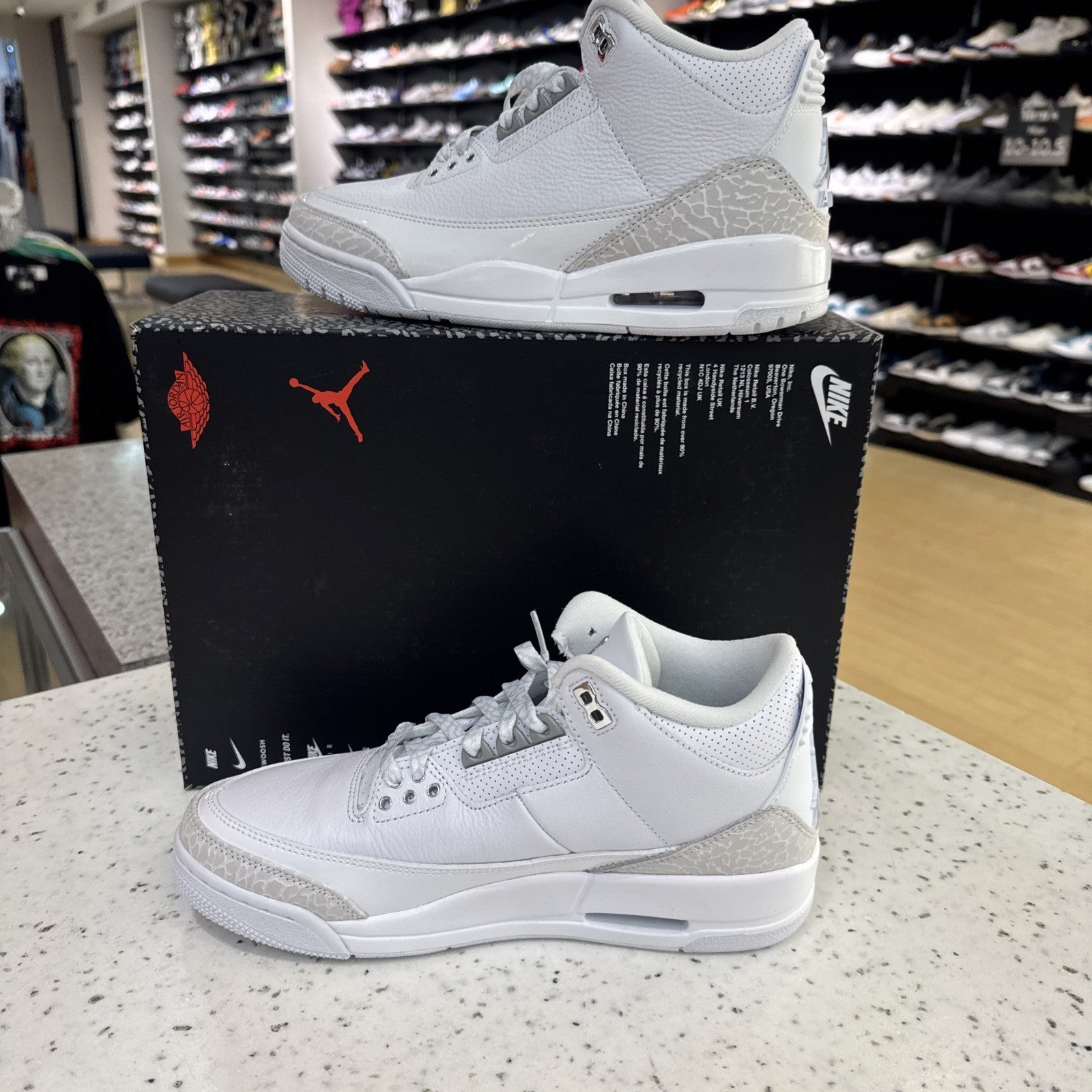 Men's 8, Women's 9.5 Nike Air Jordan 3 Retro CT8532-111 Pure Money White Silver