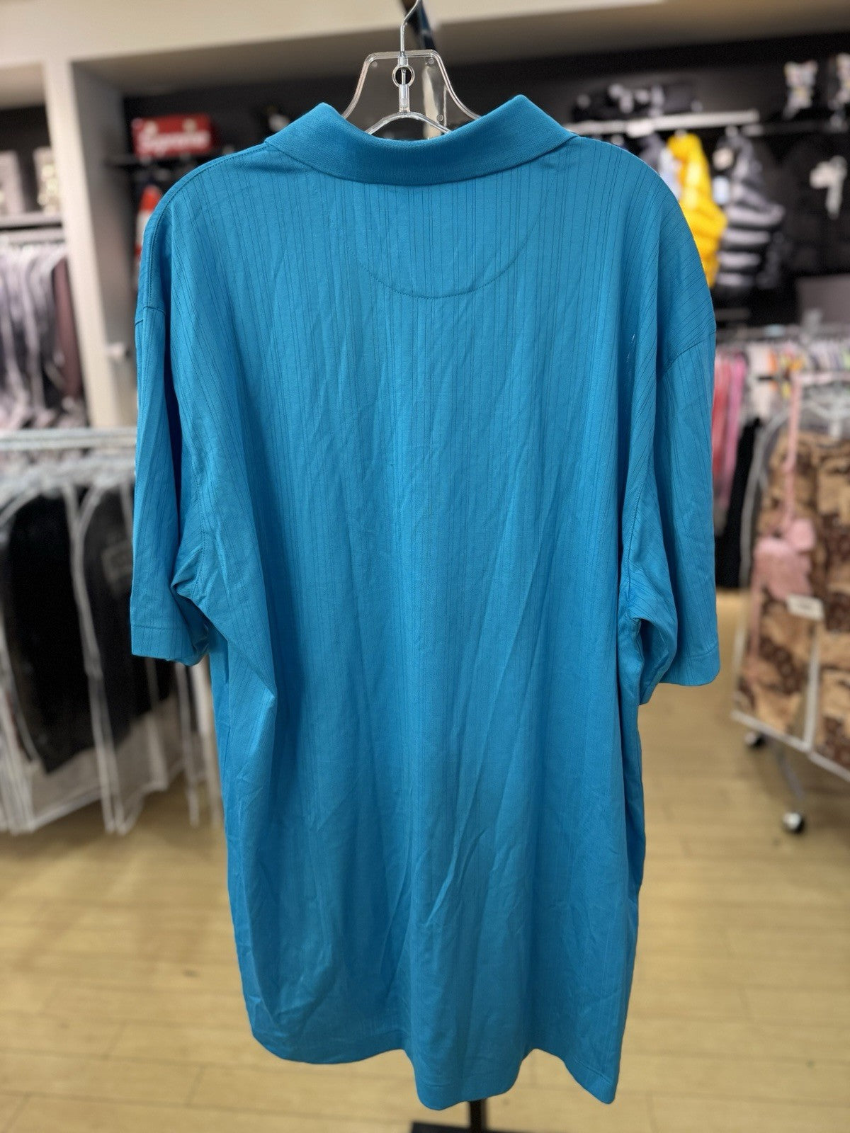 Nike Tiger Woods Collection Mens Blue Fit Dry Short Sleeve Golf Polo Shirt XL