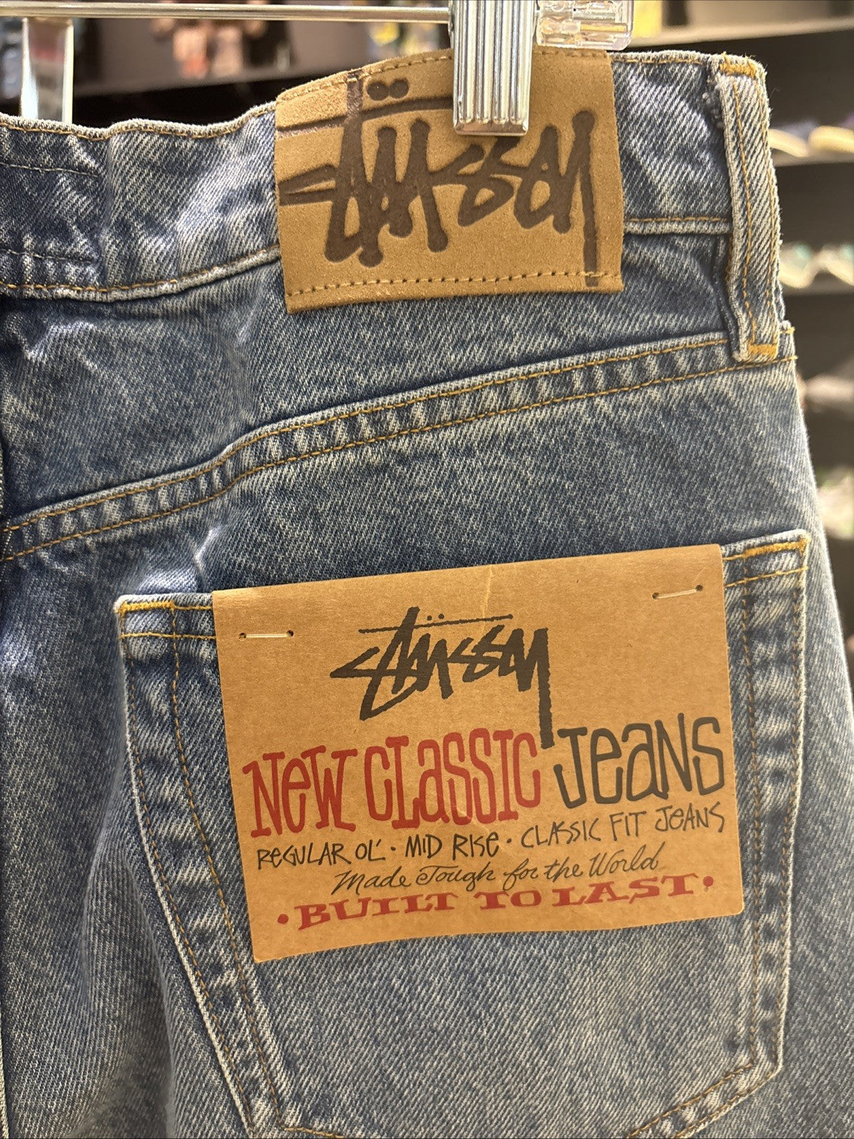 Stussy New Classic Jean Medium Blue Denim Size 30