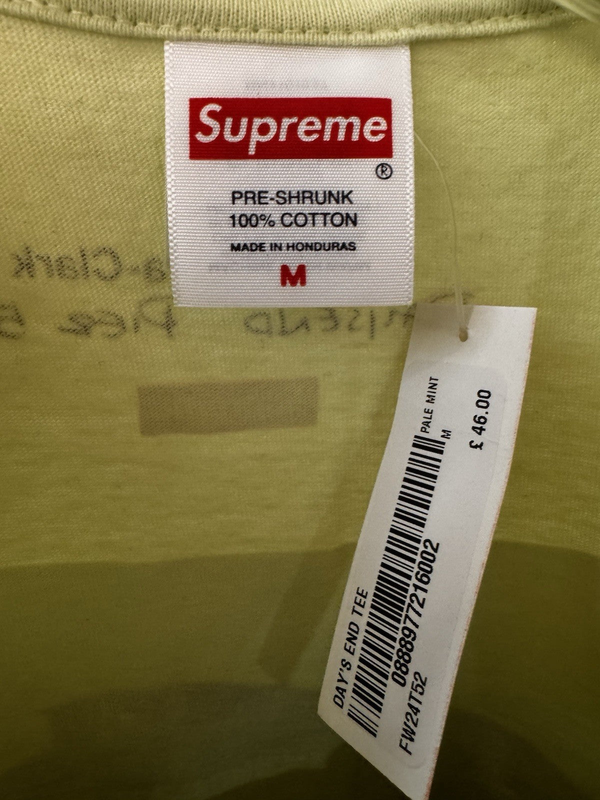Supreme Days End Tee Pale Mint Size M