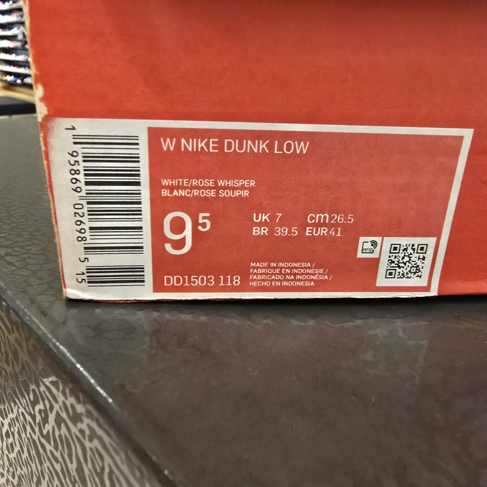 Size 9.5 - Nike Dunk Low Rose Whisper Women's