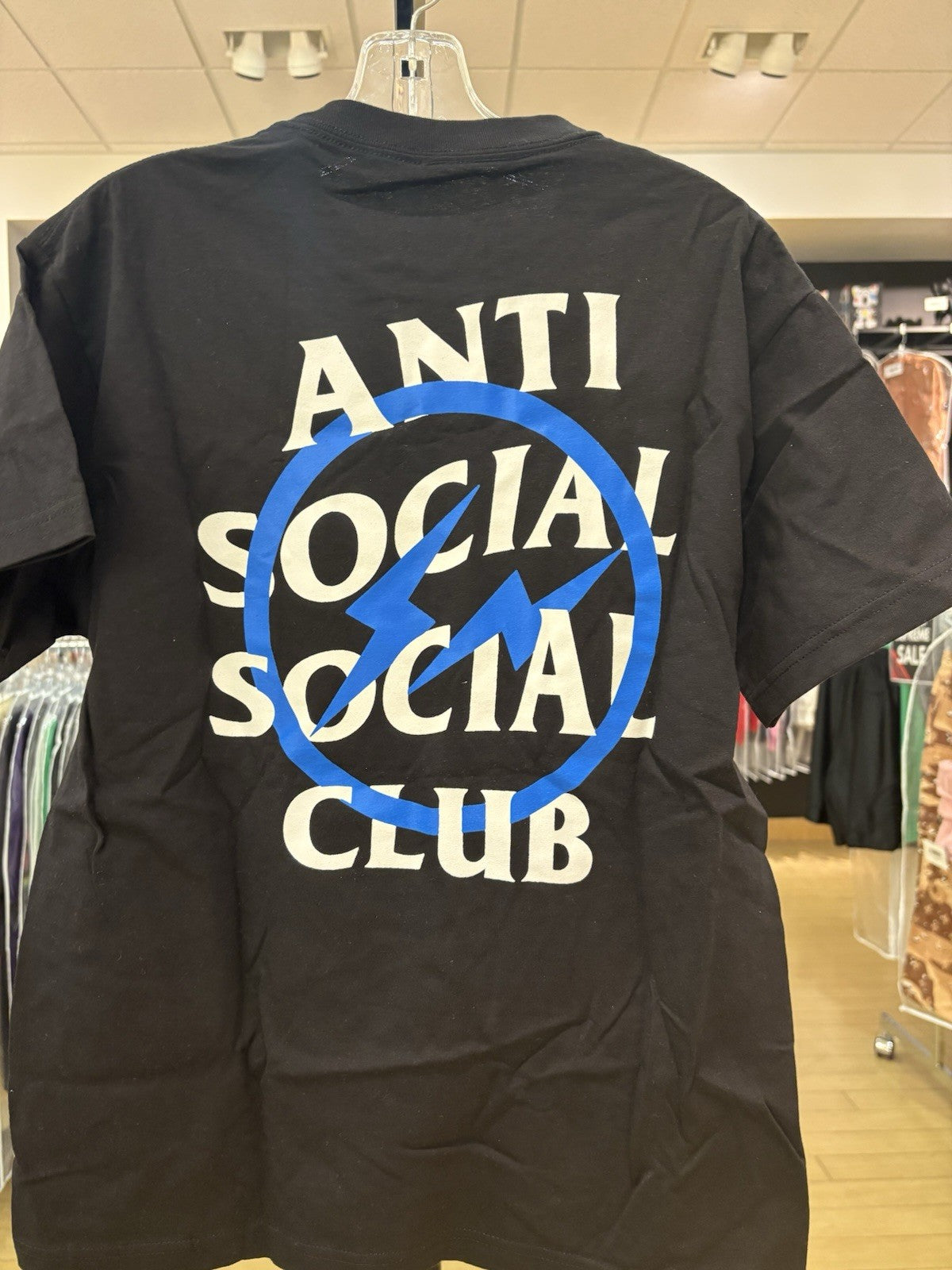 Anti Social Social Club x Fragment Blue Bolt Tee (FW19) Black Size Medium