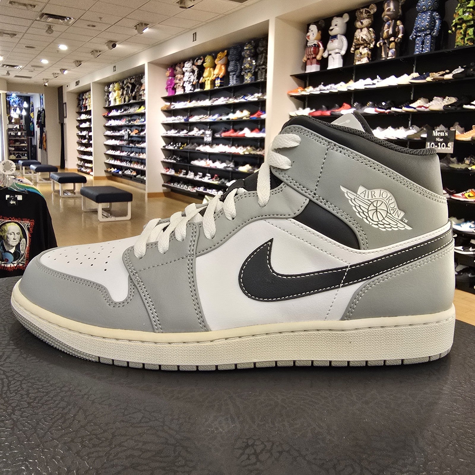 Size 13 - Jordan 1 Mid Light Smoke Grey (Yellowing)