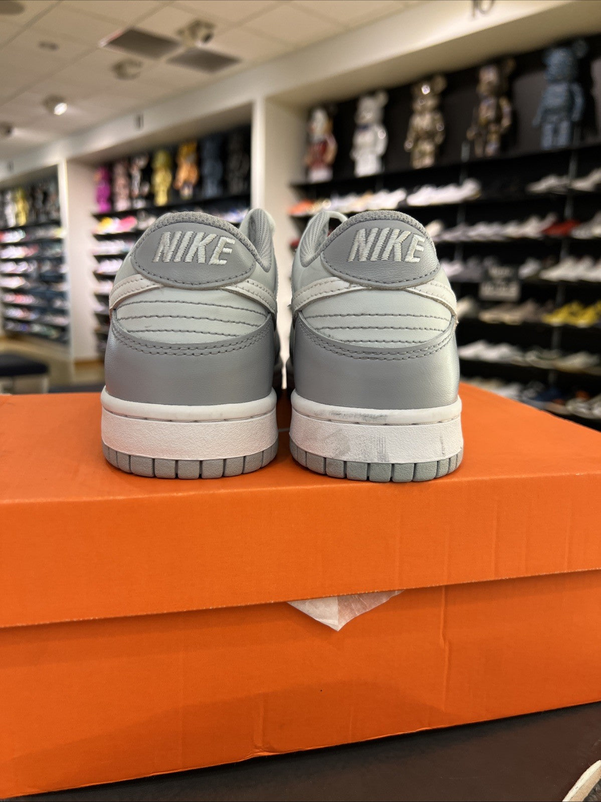 Nike Dunk Low Pure Platinum Wolf Grey White Sz 6.5Y DEFECT MARKS & REP BOX