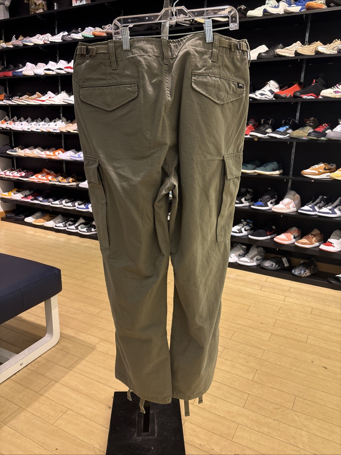 STUSSY Ripstop Military Cargo Pants Olive Green
