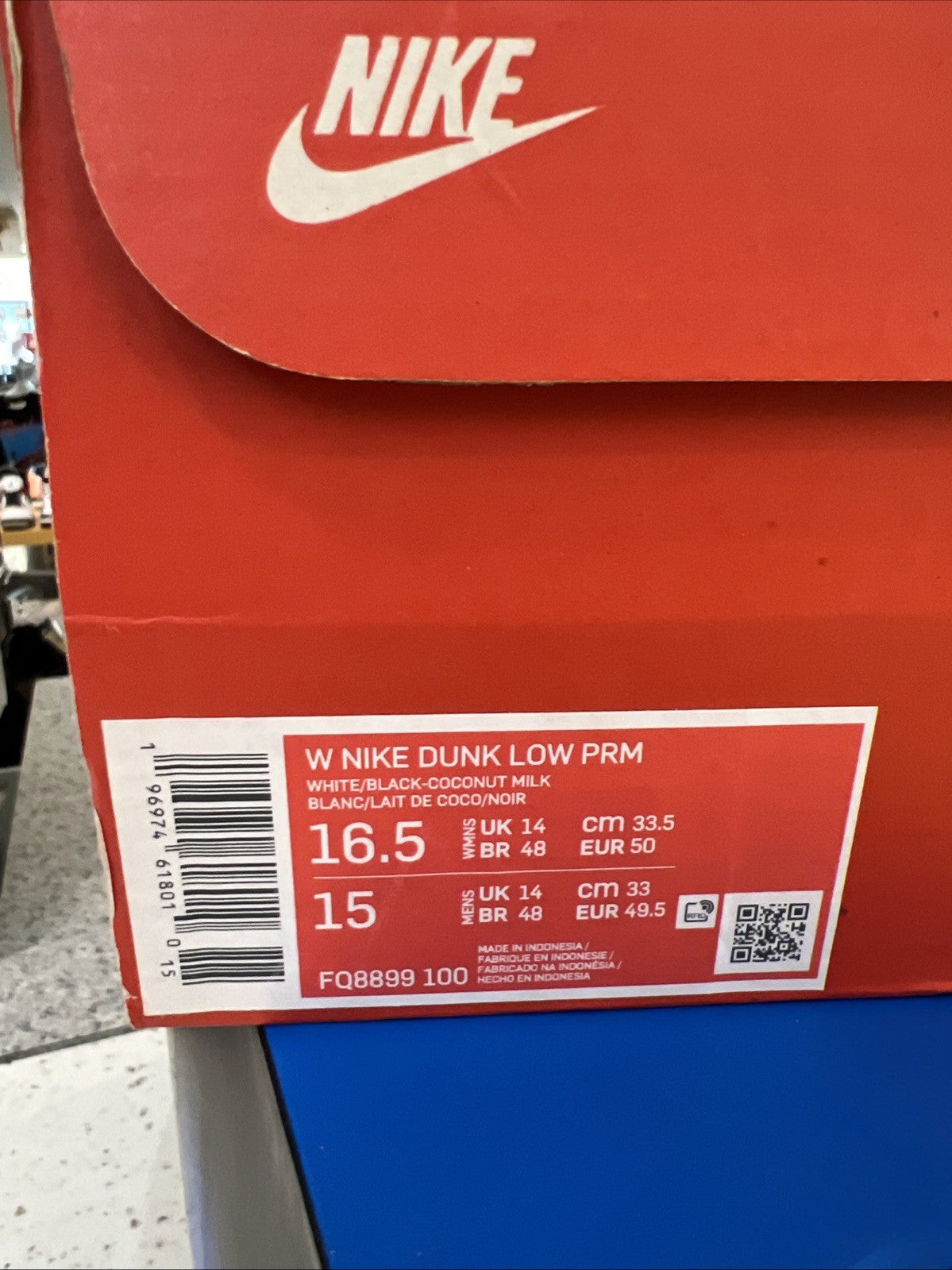 Nike Dunk Low PRM "Vintage Panda" Black White Sz 16.5W/15M