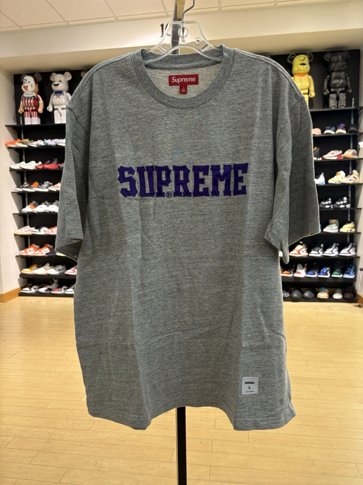 Supreme Twill Applique S/S Top Heather Grey Size Large