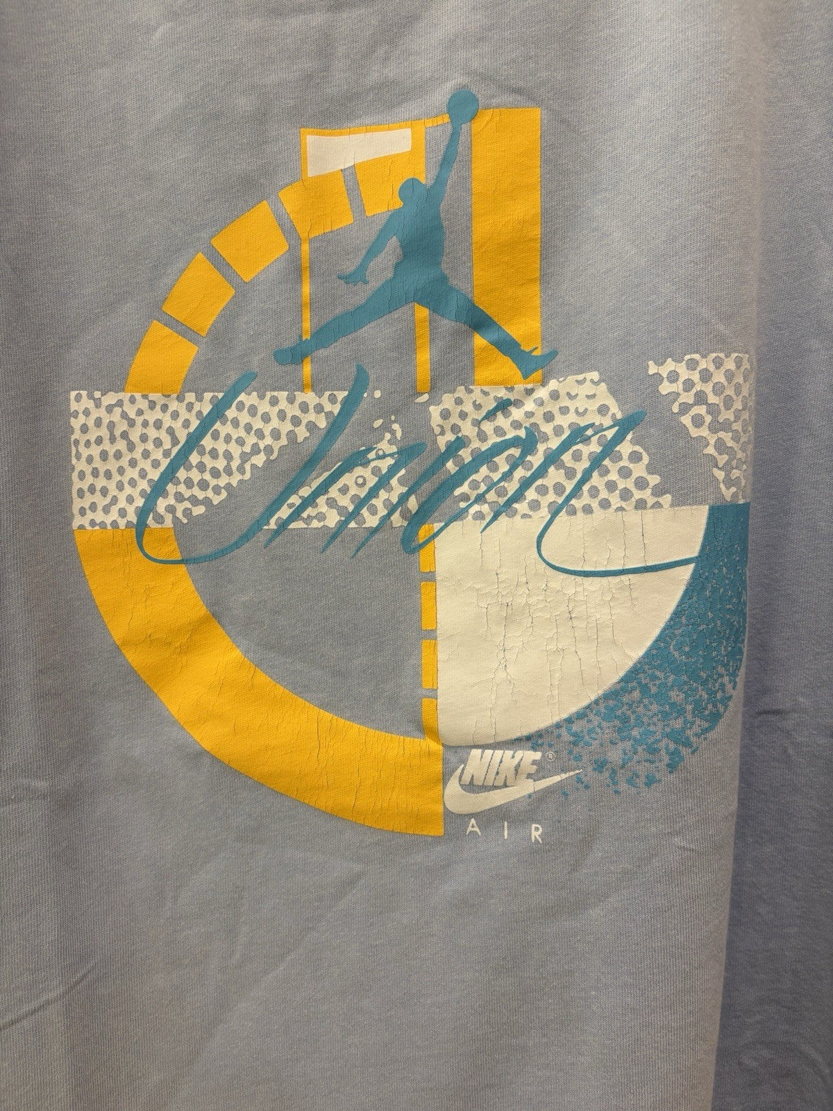 Jordan x Union 2.0 Flight Tee Psychic Blue Size Large Defect