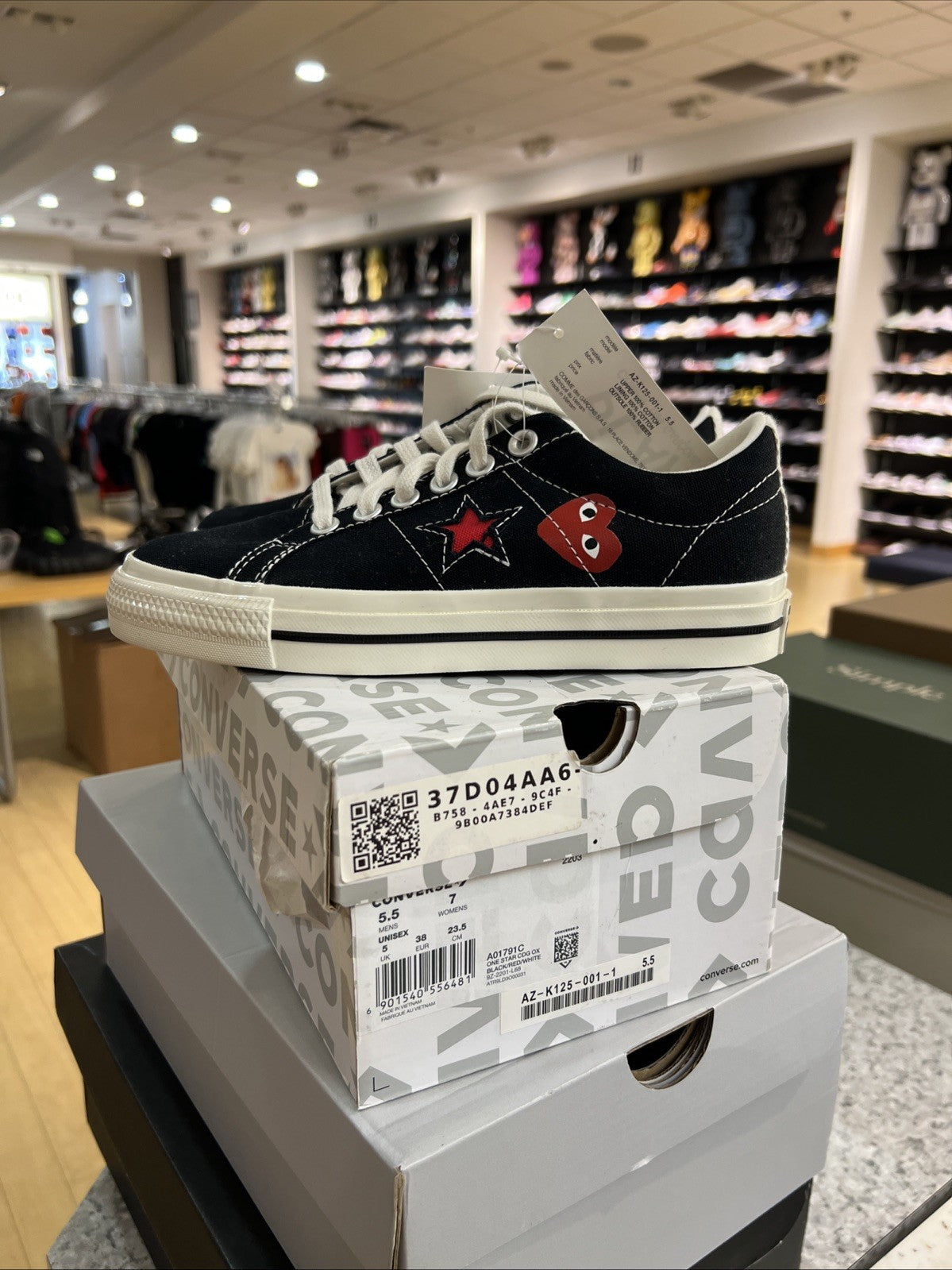 COMME DES GARCONS PLAY x CONVERSE ONE STAR OX SNEAKER A01791C SZ 5.5/7W