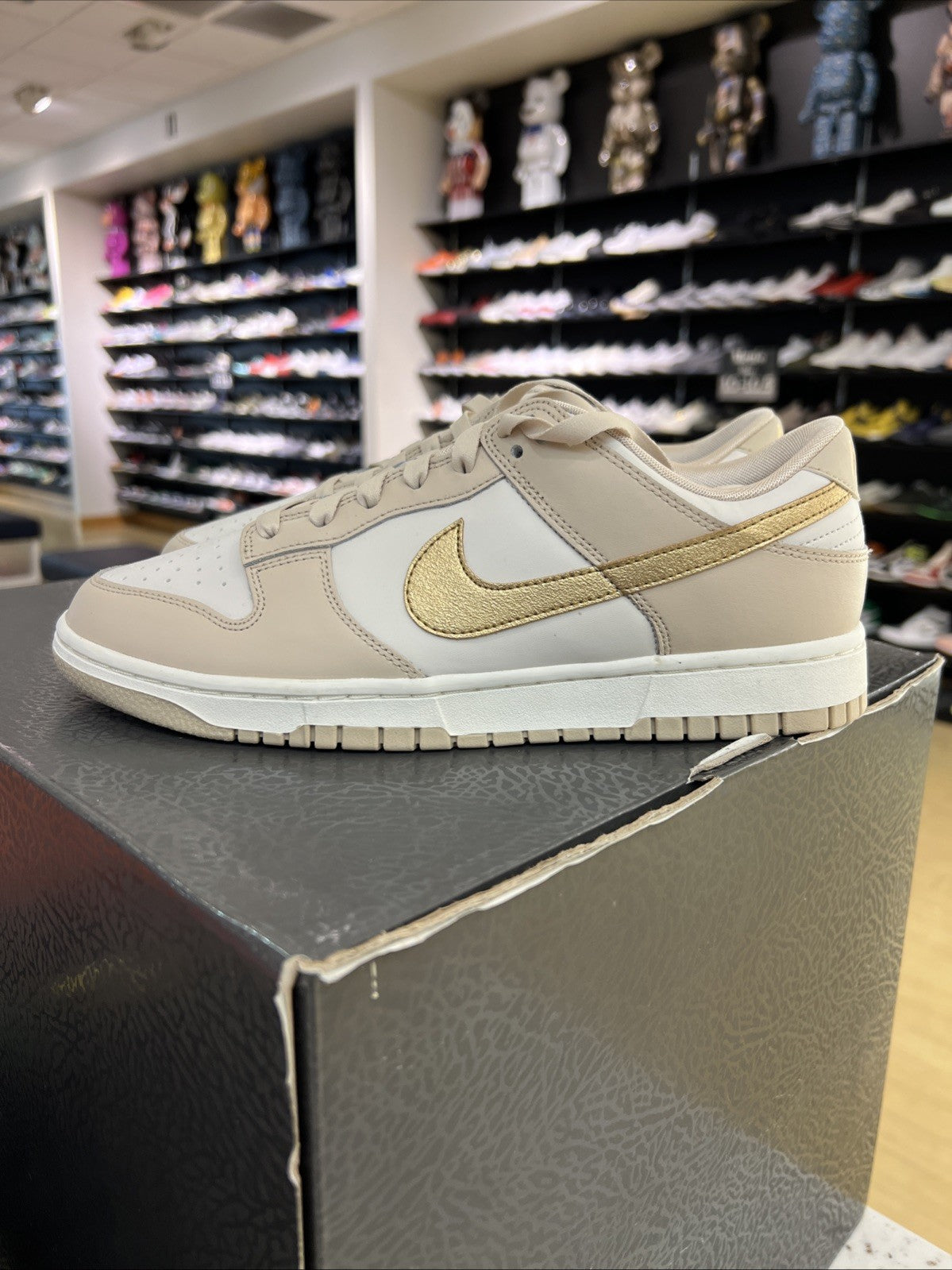 Nike Dunk Low 'Phantom Metallic Gold' Womens Sz 10.5/9M NO BOX