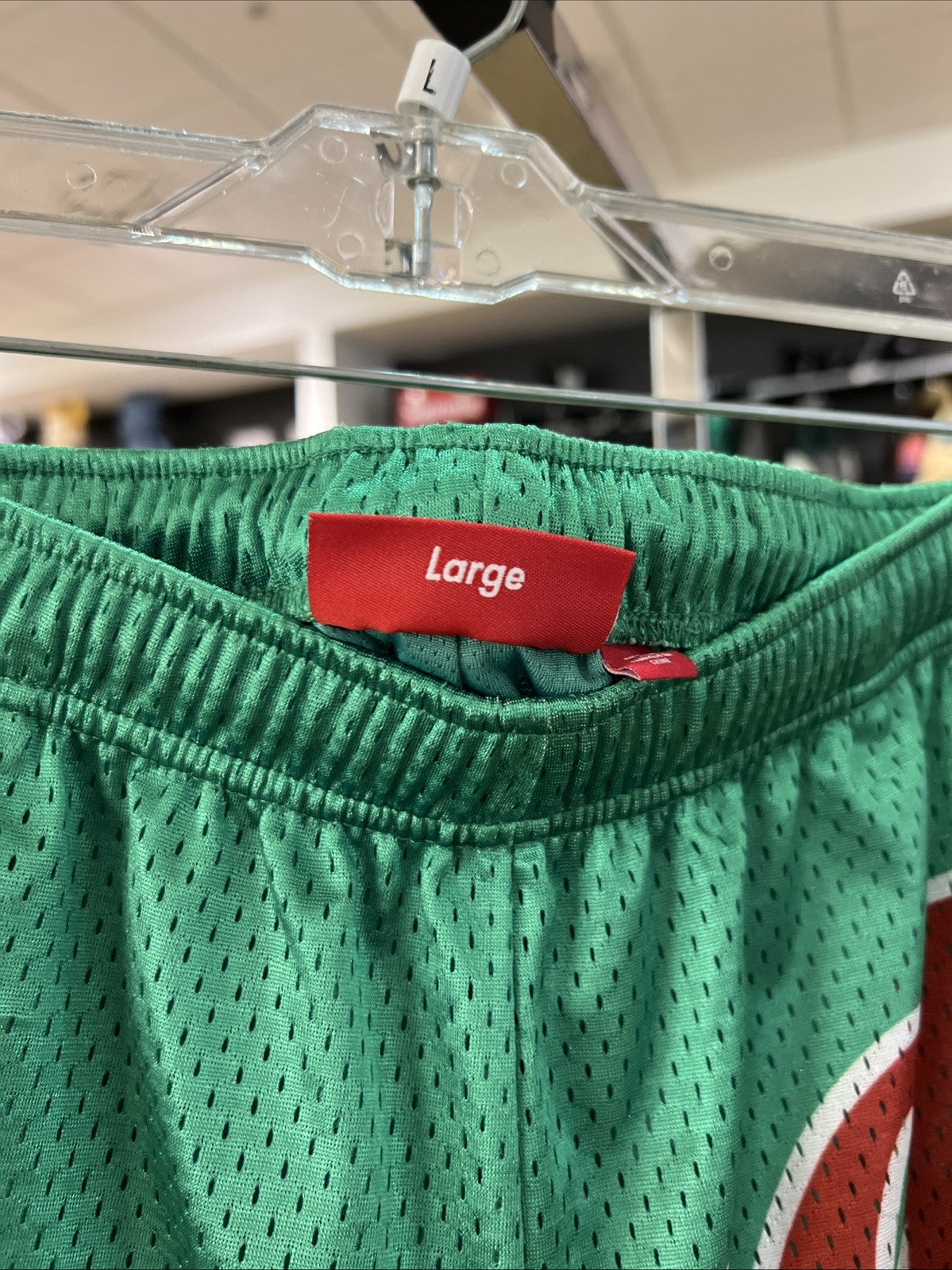 Supreme Big Script Mesh Shorts (Green) Sz L