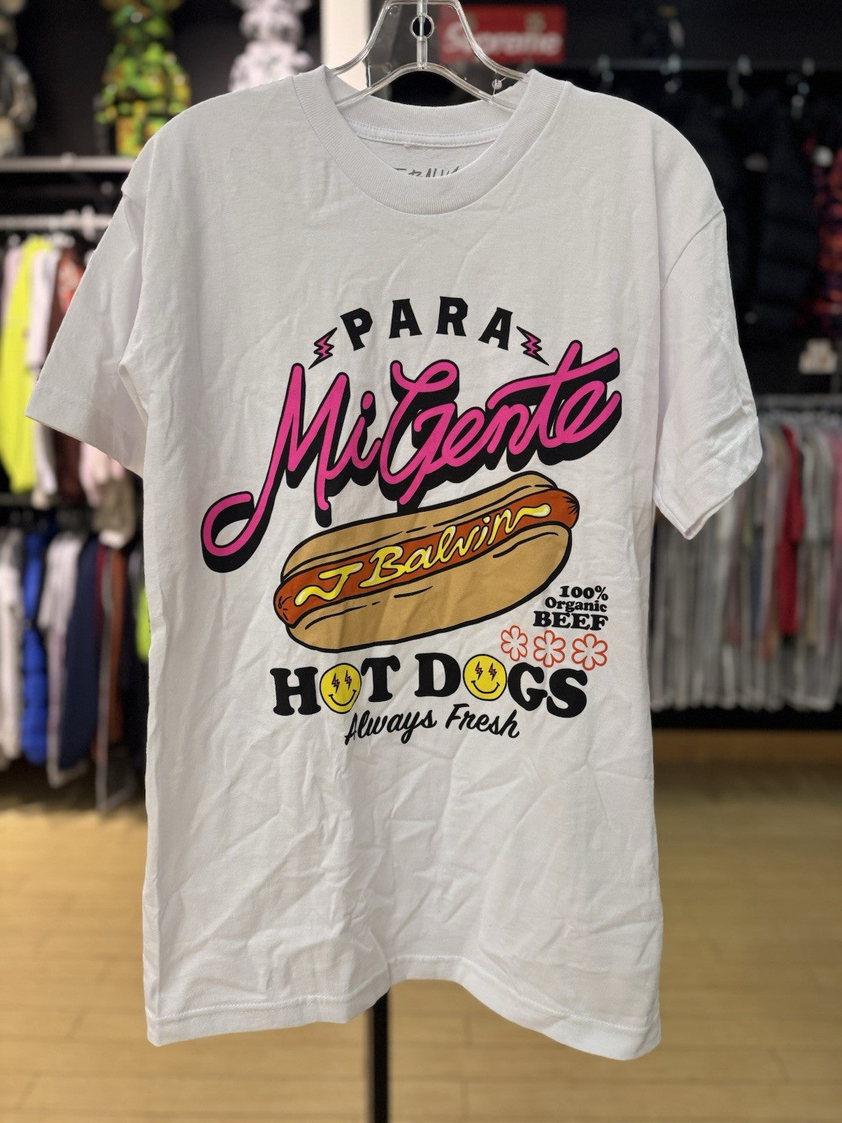 J Balvin’s Hot Dog Para Mi Gente Balvin Hot Dogs Always Fresh T-Shirt SZ Medium