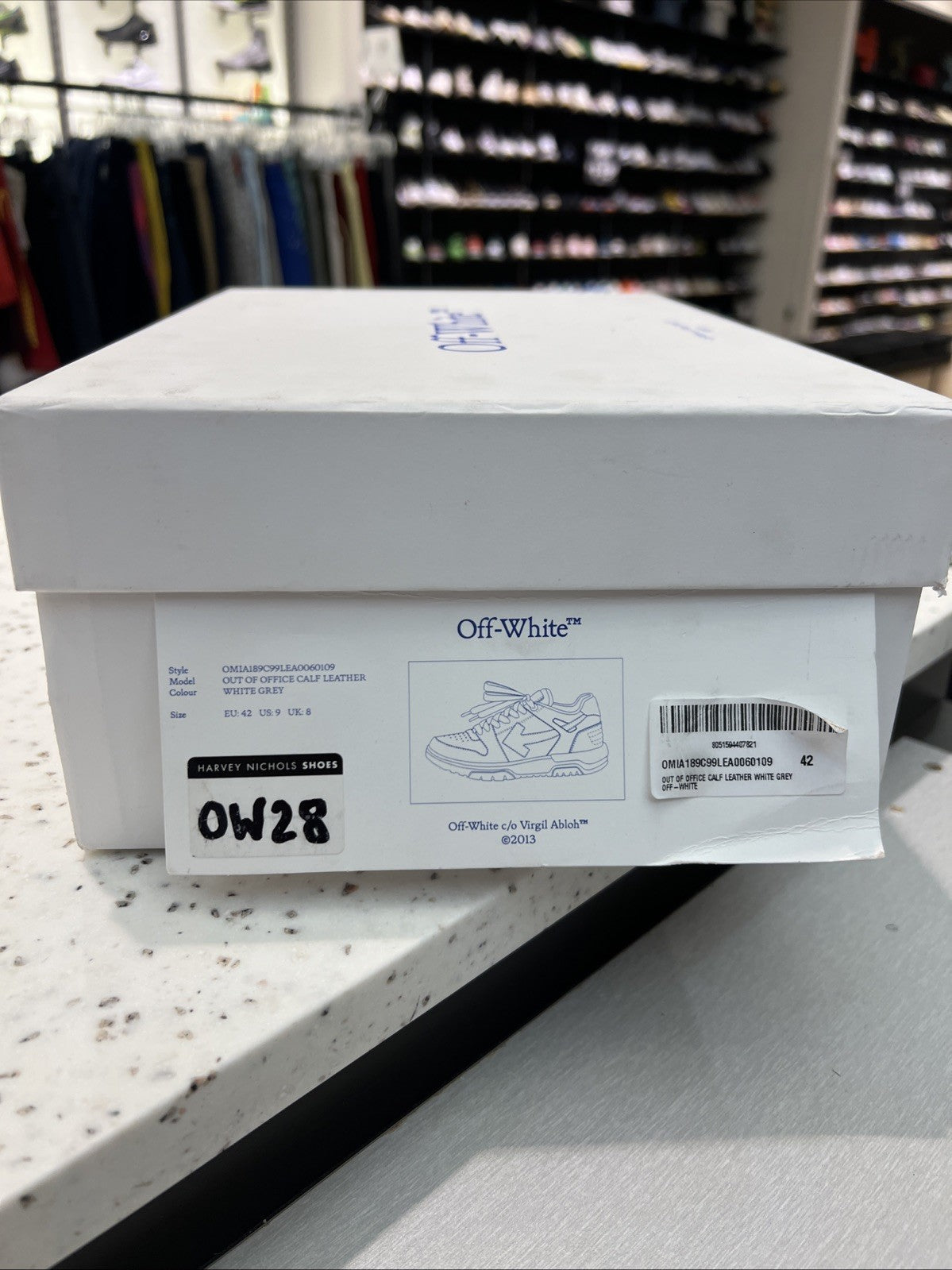 Off-White Out Of Office Low Top Sneaker White Grey Sz 9