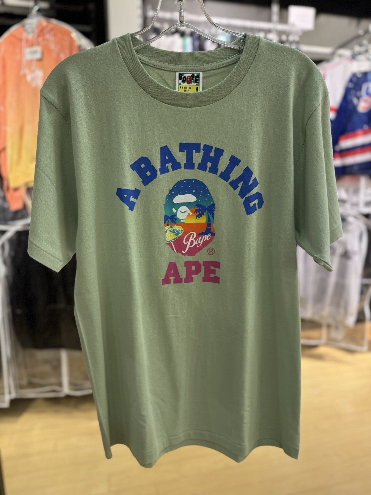 Bape Sunset Beach Tee Green Size Large