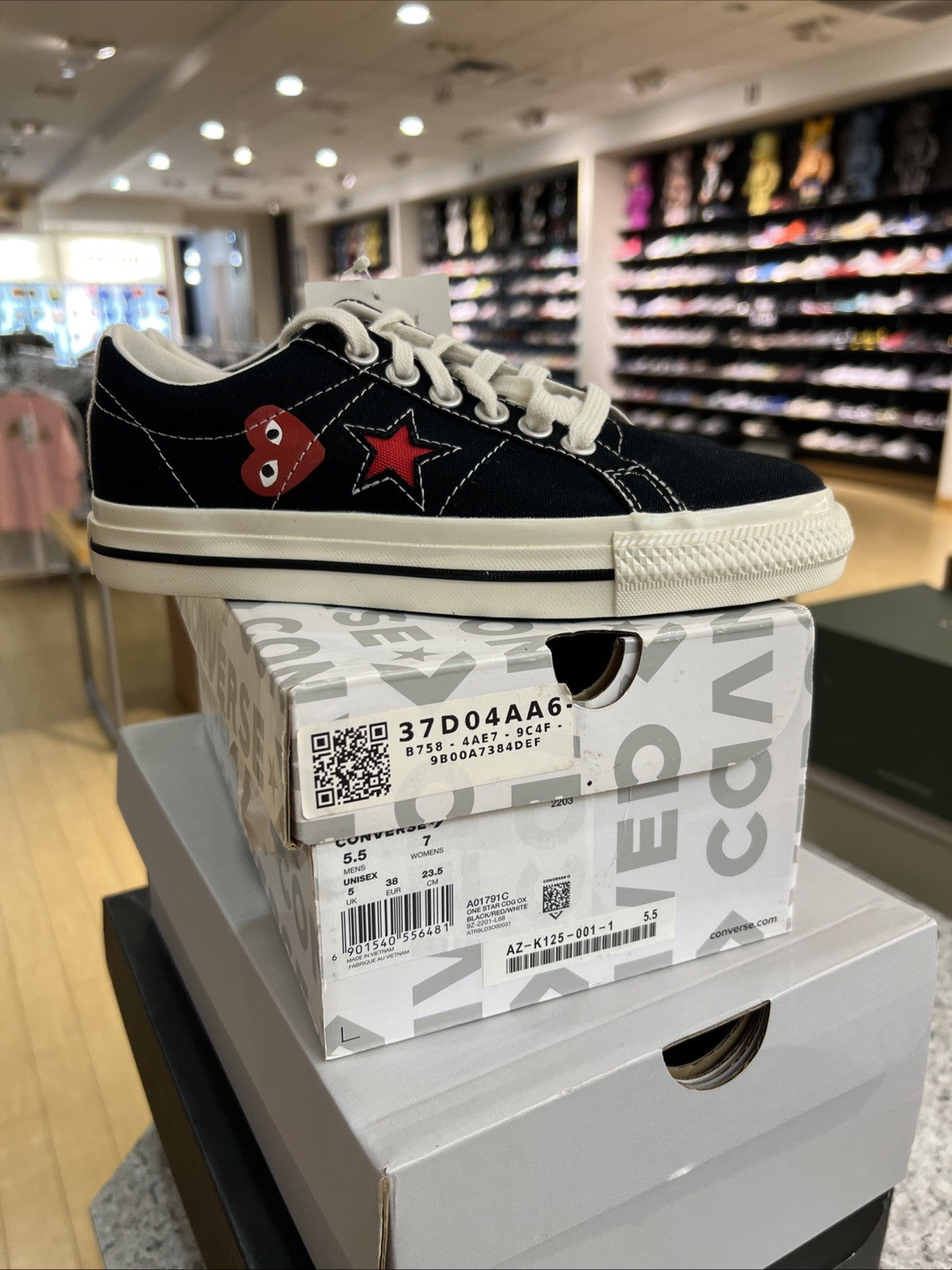 COMME DES GARCONS PLAY x CONVERSE ONE STAR OX SNEAKER A01791C SZ 5.5/7W