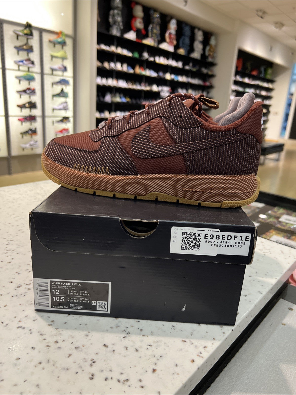 Nike Air Force 1 Wild Brown Dark Pony Womens Sz 12/10.5M