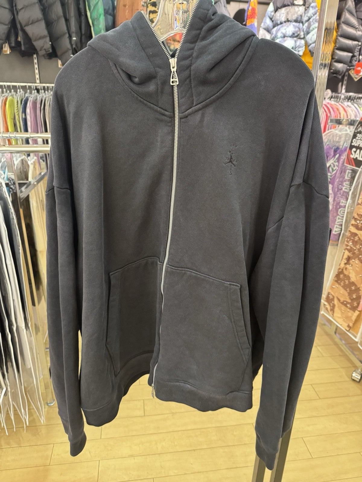 Jordan X Travis Scott Full Zip Hoodie Black Size XXL