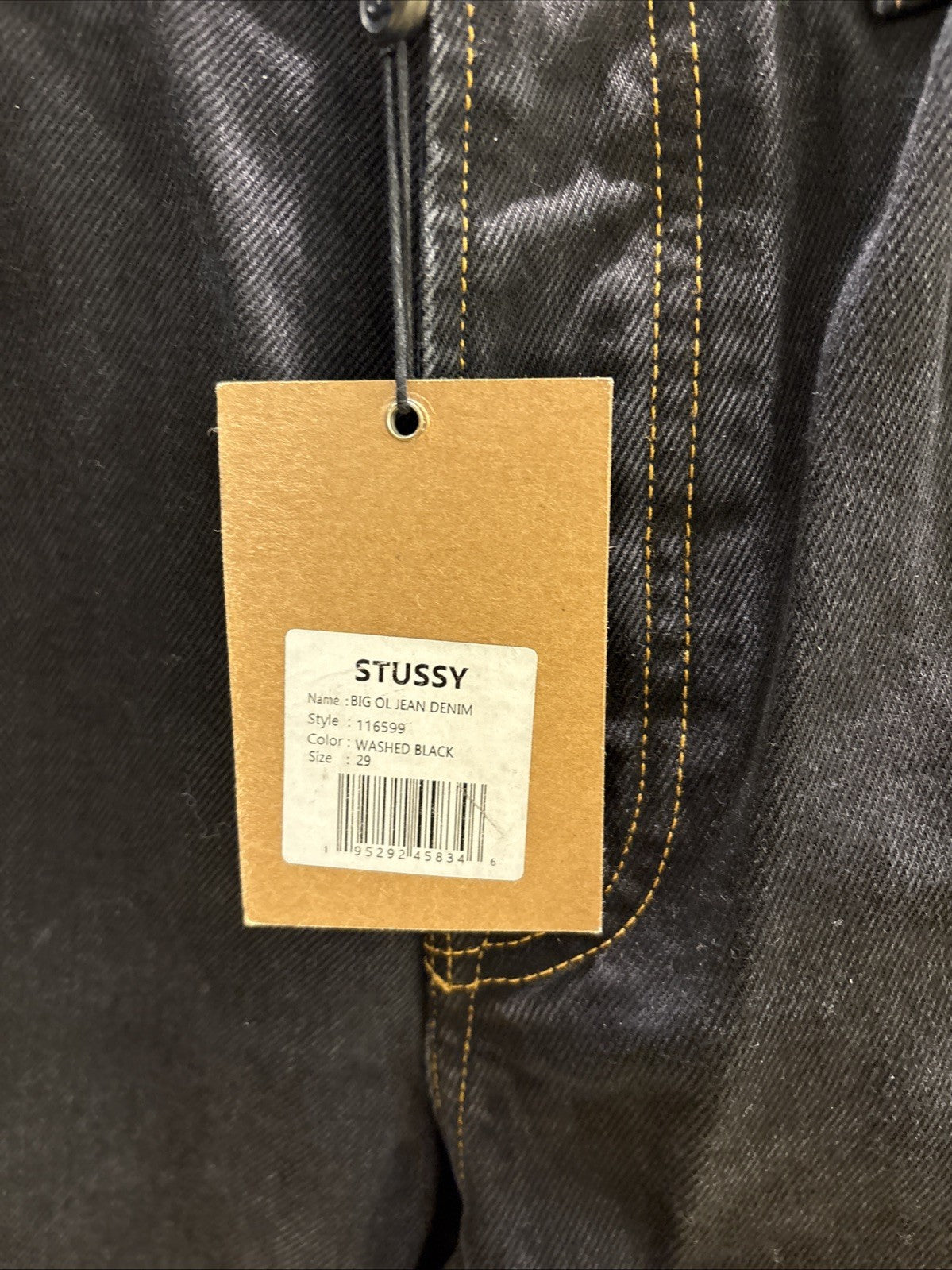 Stussy Big Ol Jean Denim Washed Black Size 29