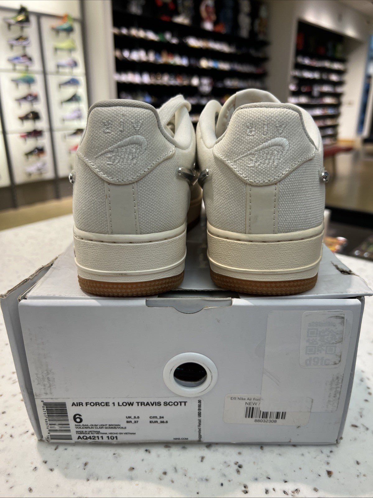 Nike Air Force 1 Low Travis Scott Sail Sz 6 DEFECT