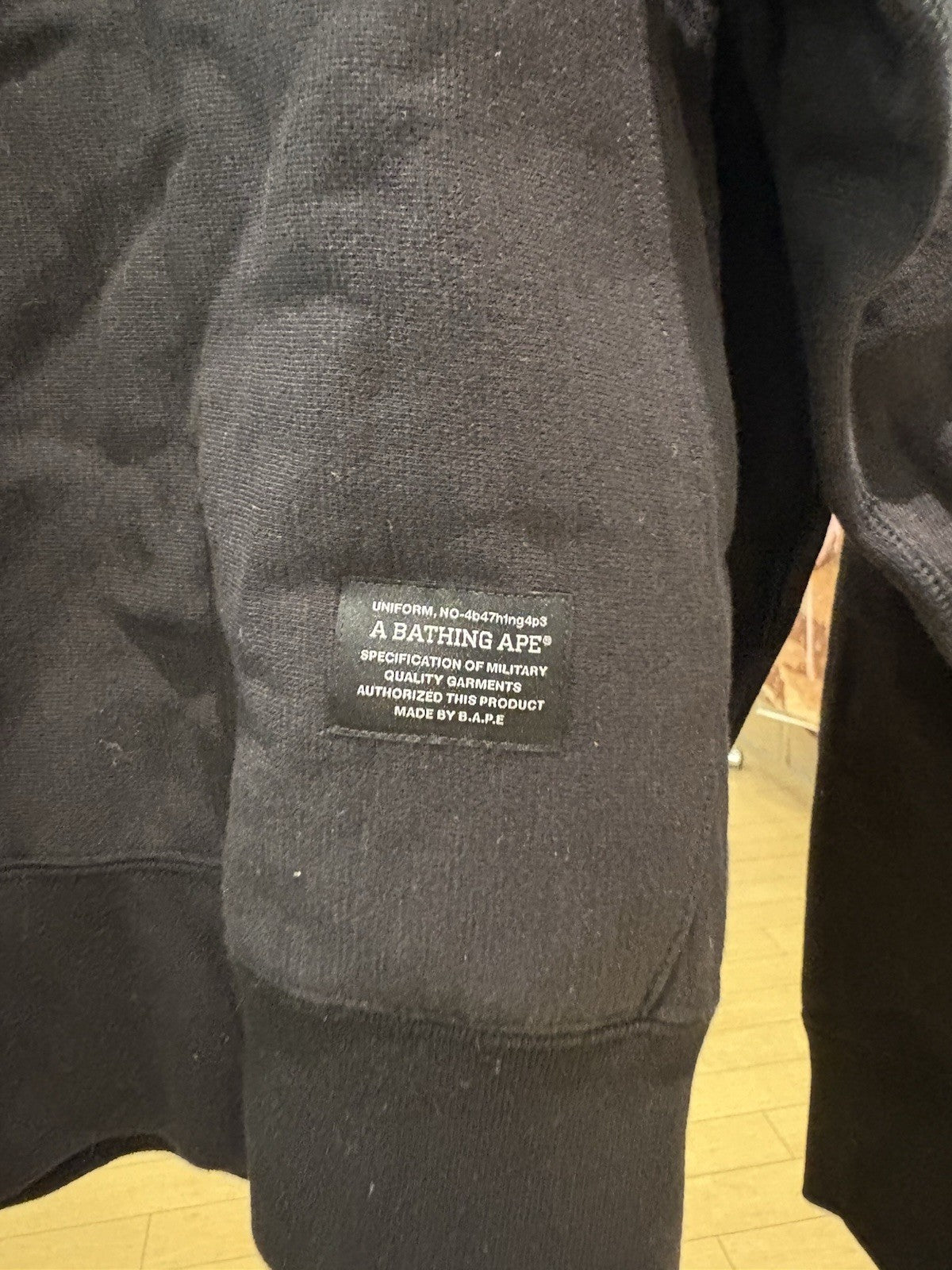 BAPE Military Loose Fit Pullover Hoodie Black Size Medium