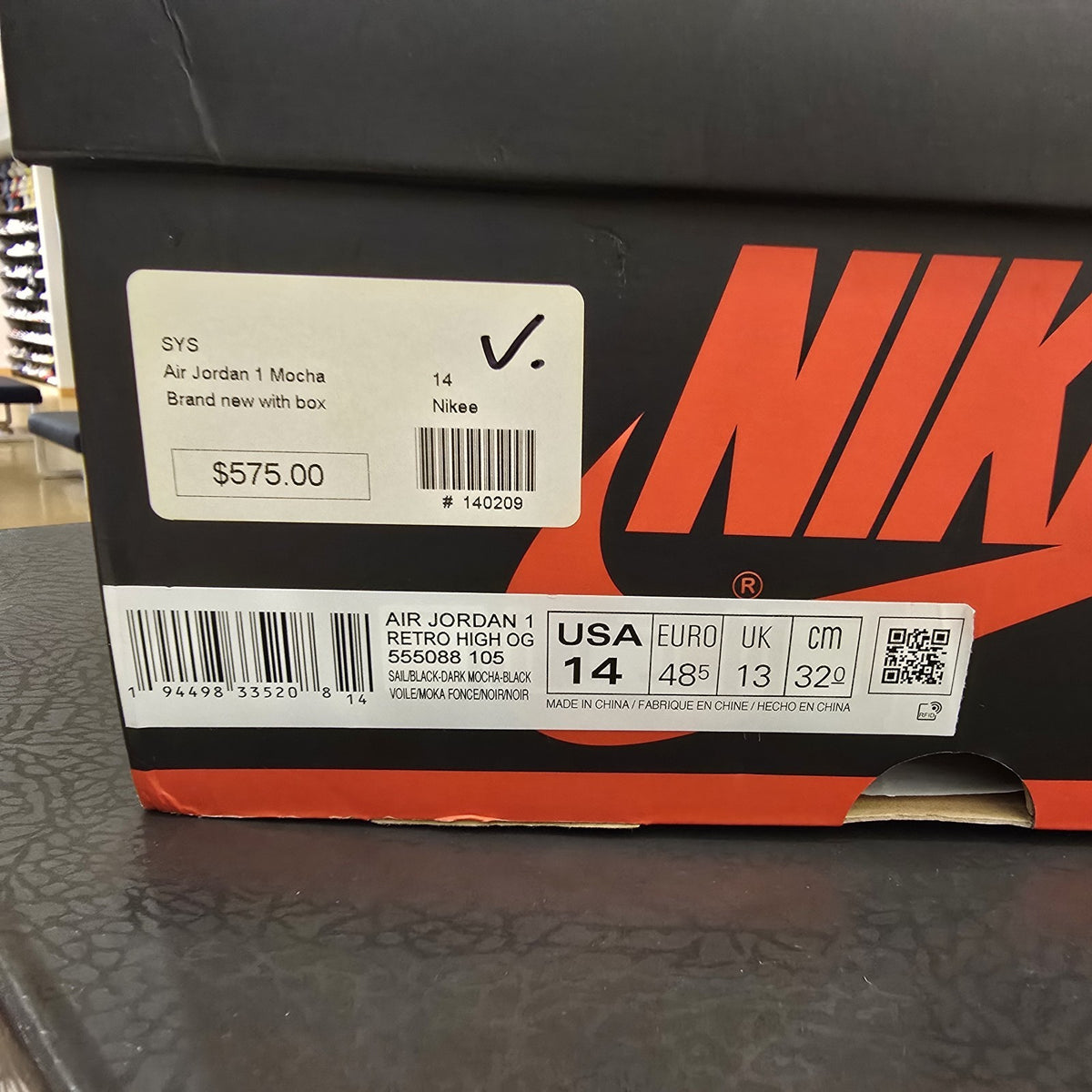 Size 14 - Jordan 1 Retro OG High Dark Mocha