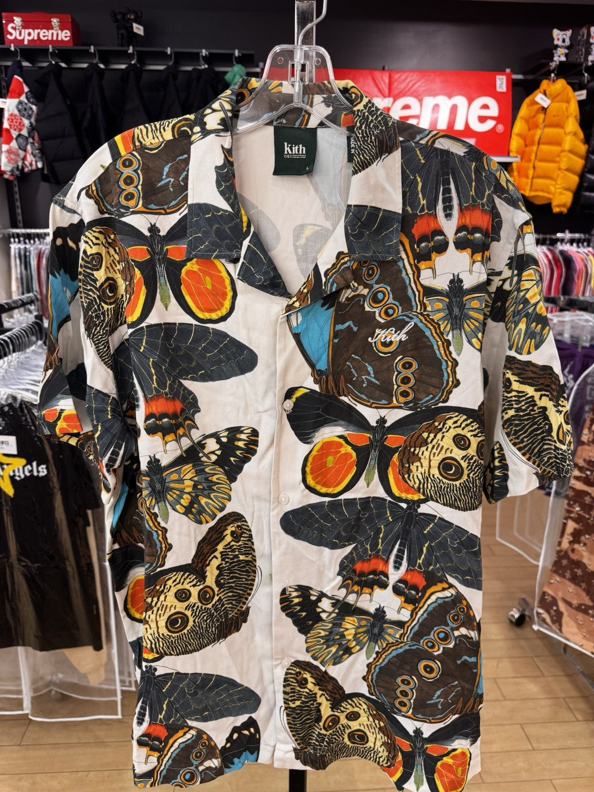 Kith AMNH Butterflies Camp Collar Shirt Size L